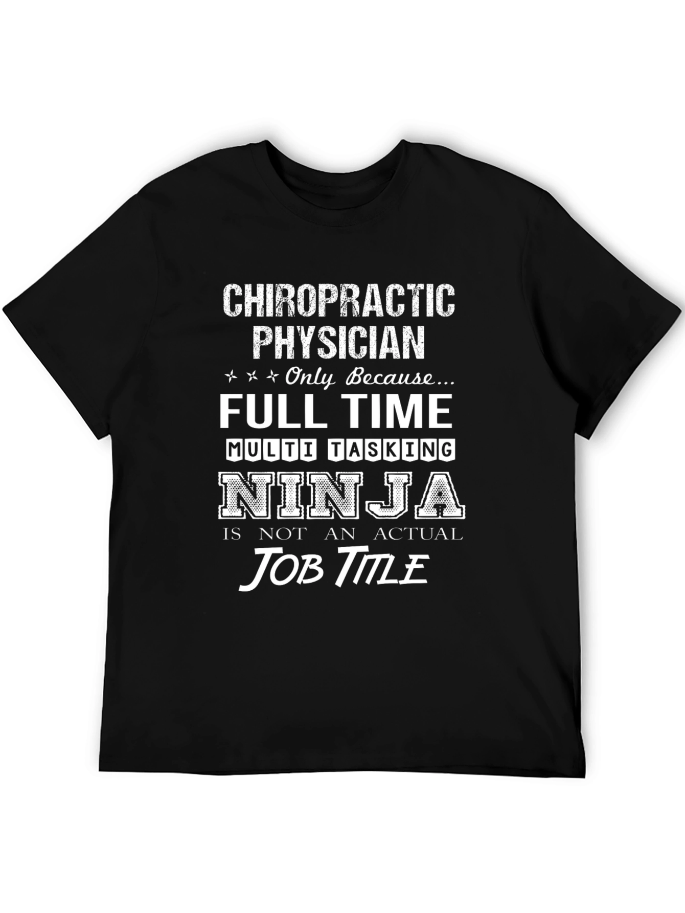 Black Chiropractic Physician Ninja T-Shirt view 5