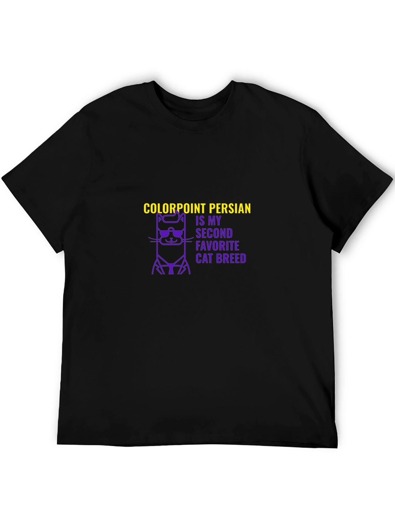 Black Colorpoint Persian Cat Breed Graphic T-Shirt view 5