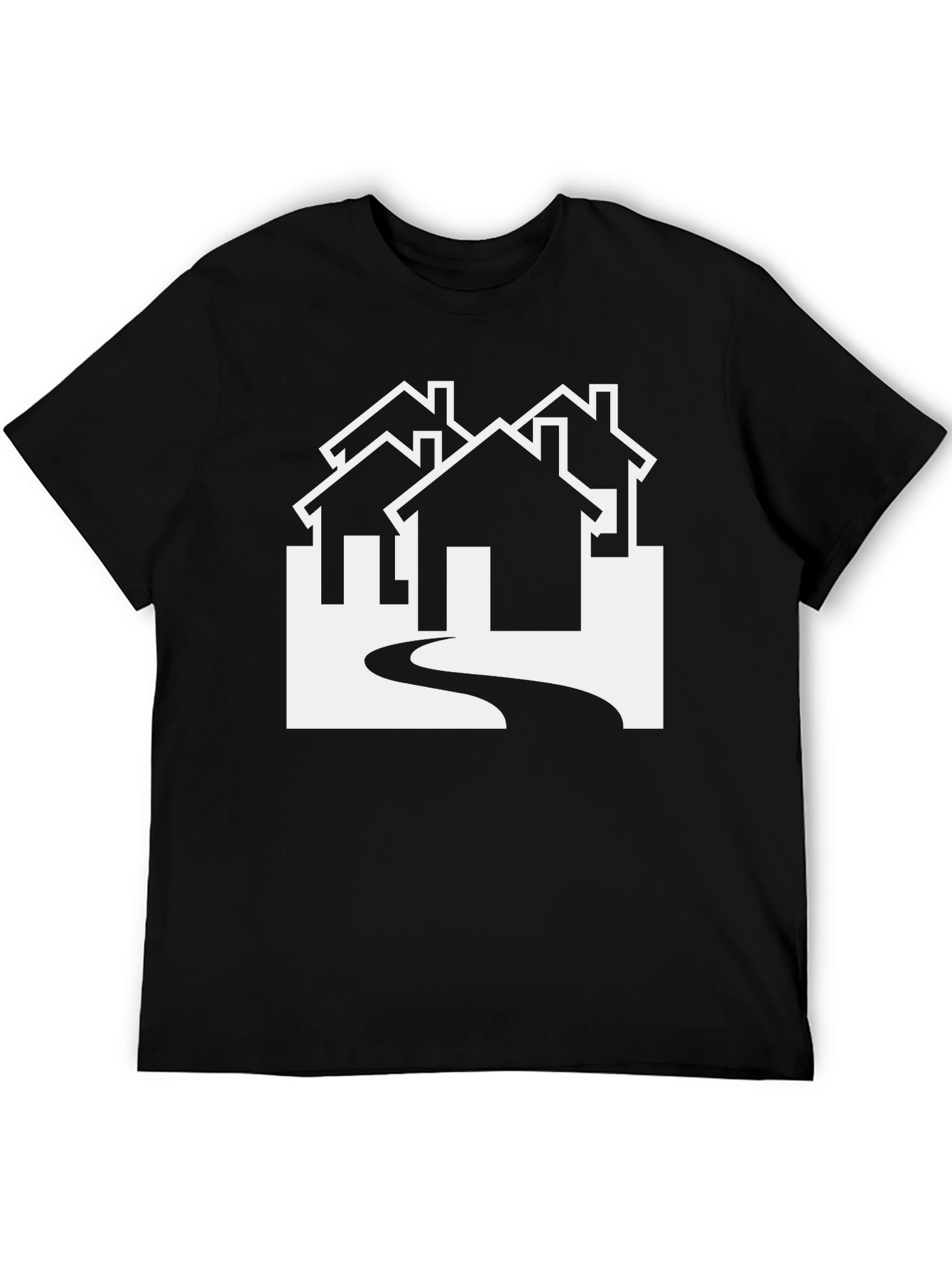 Black Modern Homes Graphic Tee - Black view 5