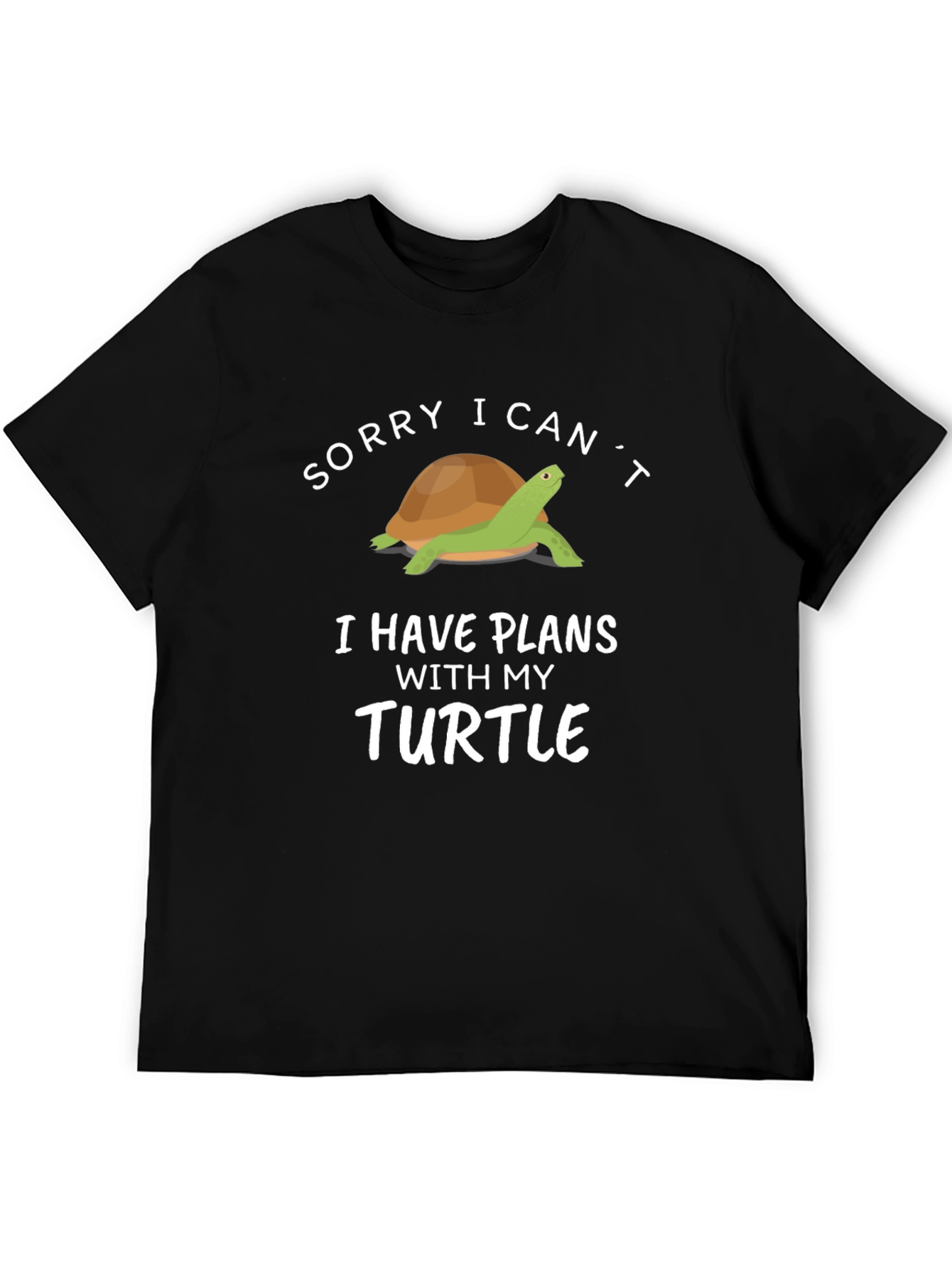 Black Funny Turtle Graphic T-Shirt - I Have Plans view 5