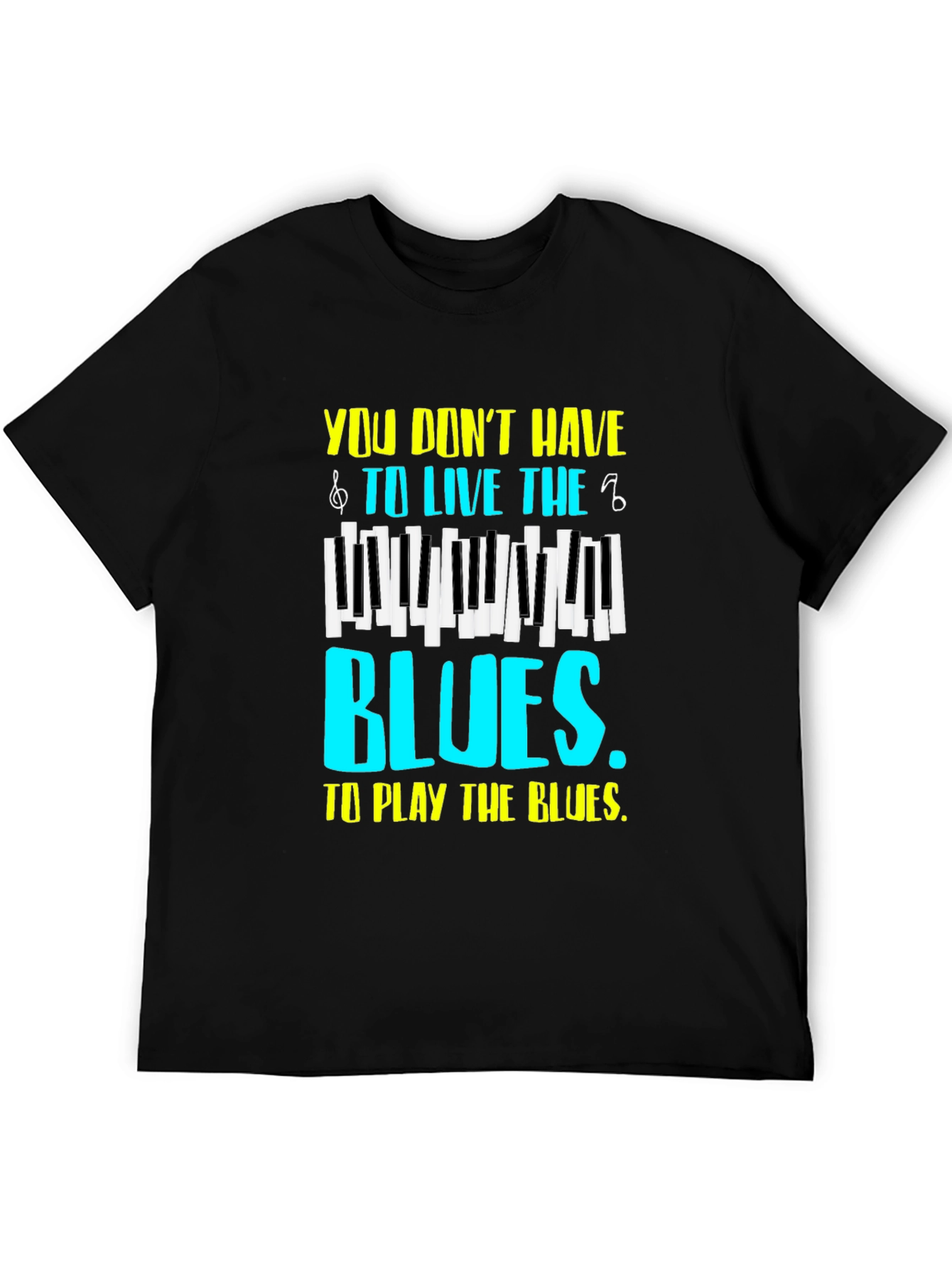 Black Piano Blues T-Shirt - Music Lover Tee view 5