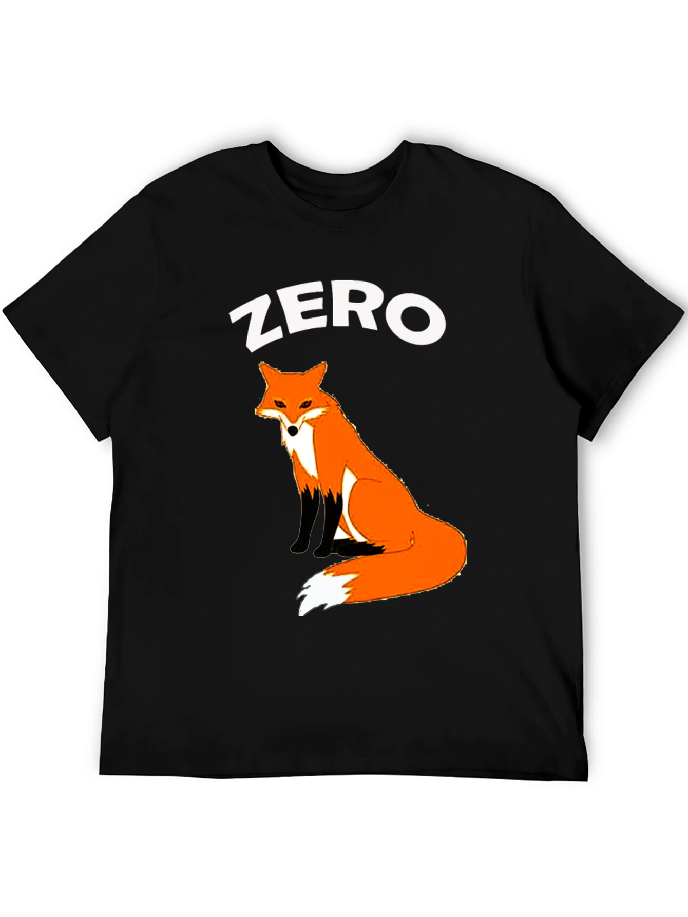 Black Zero Fox Given T-Shirt - Cute Animal Graphic Tee view 5