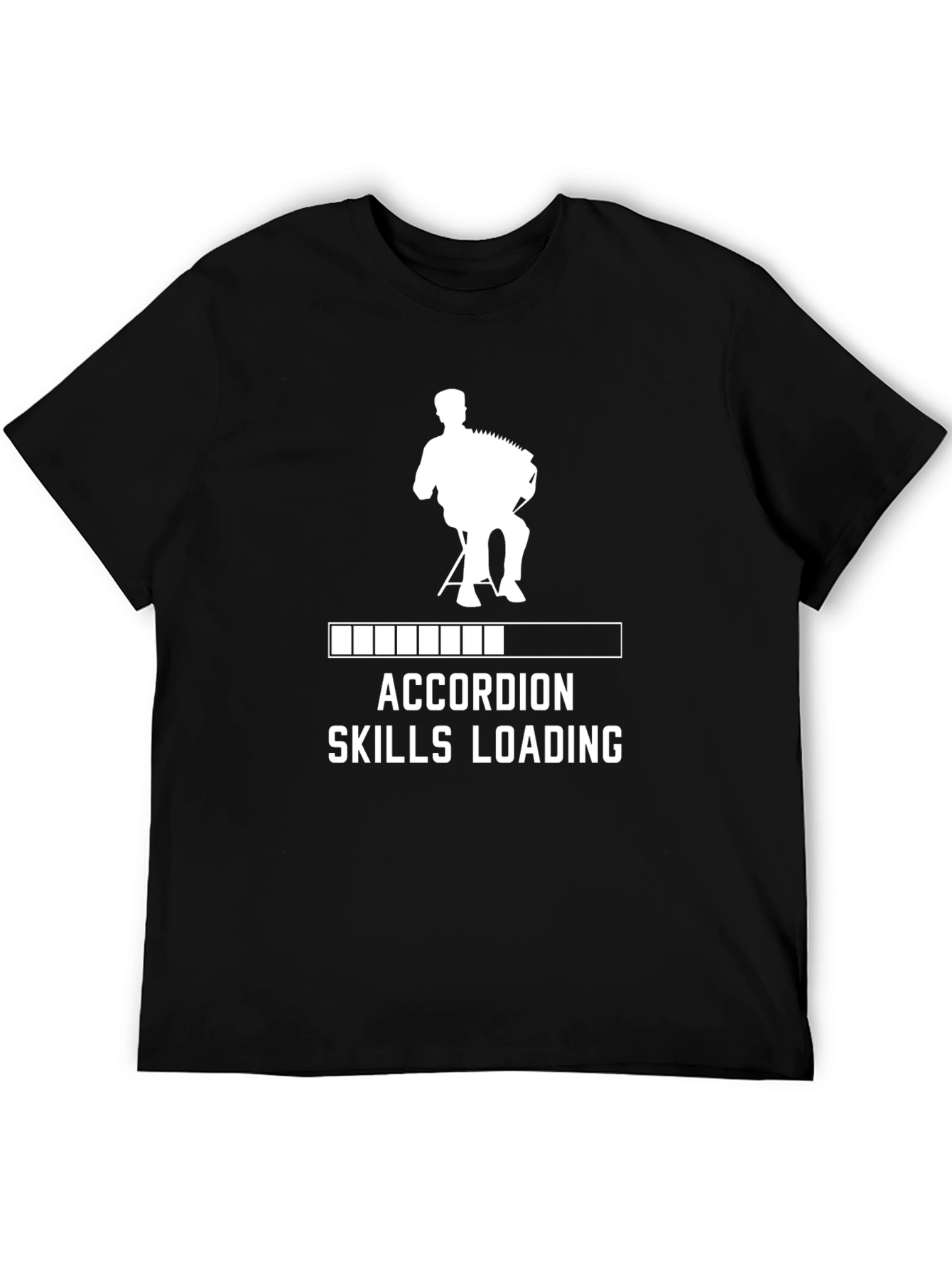 Black Accordion Skills Loading Graphic Tee view 5