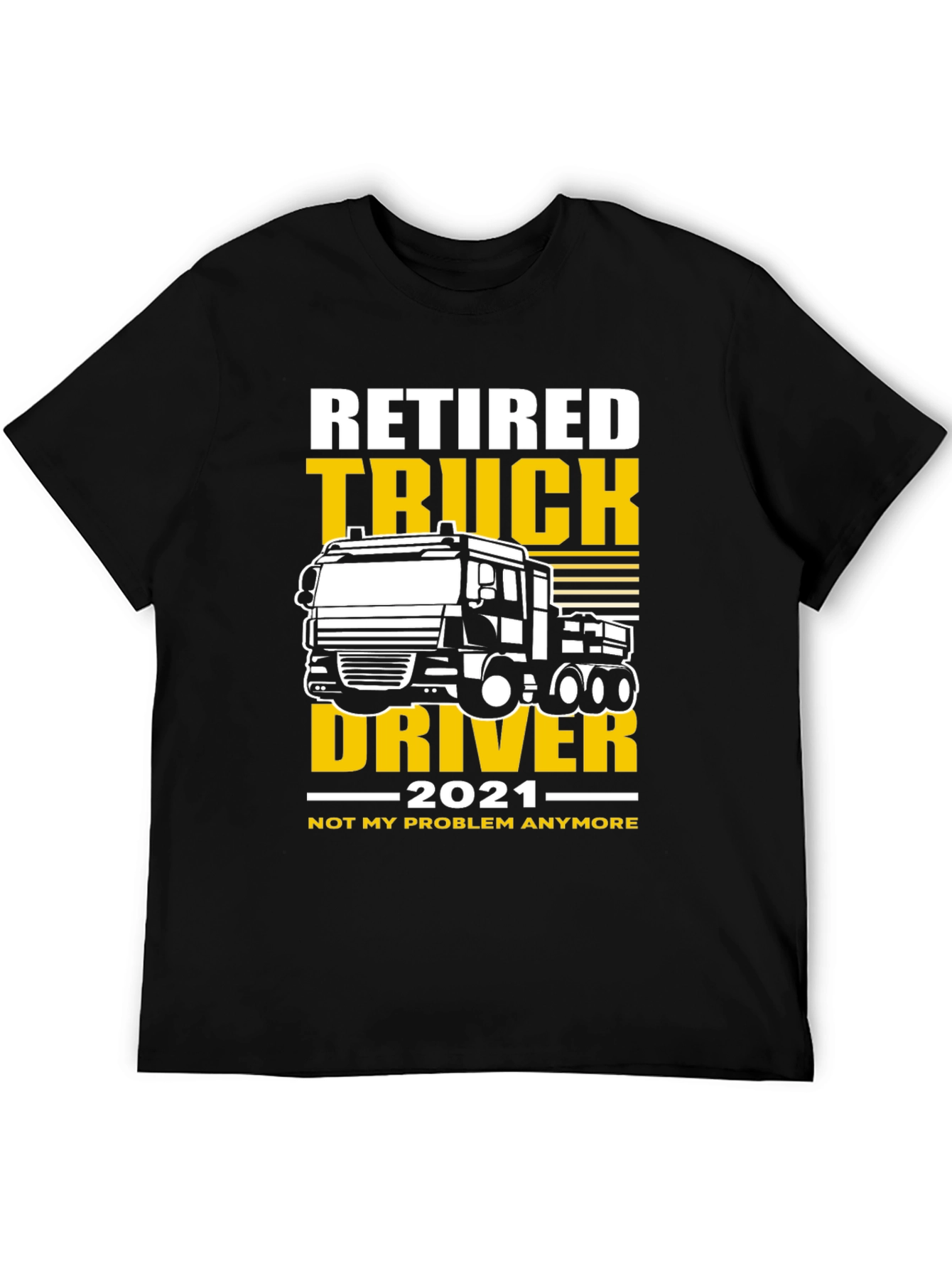 Black Retired Truck Driver 2021 T-Shirt view 5