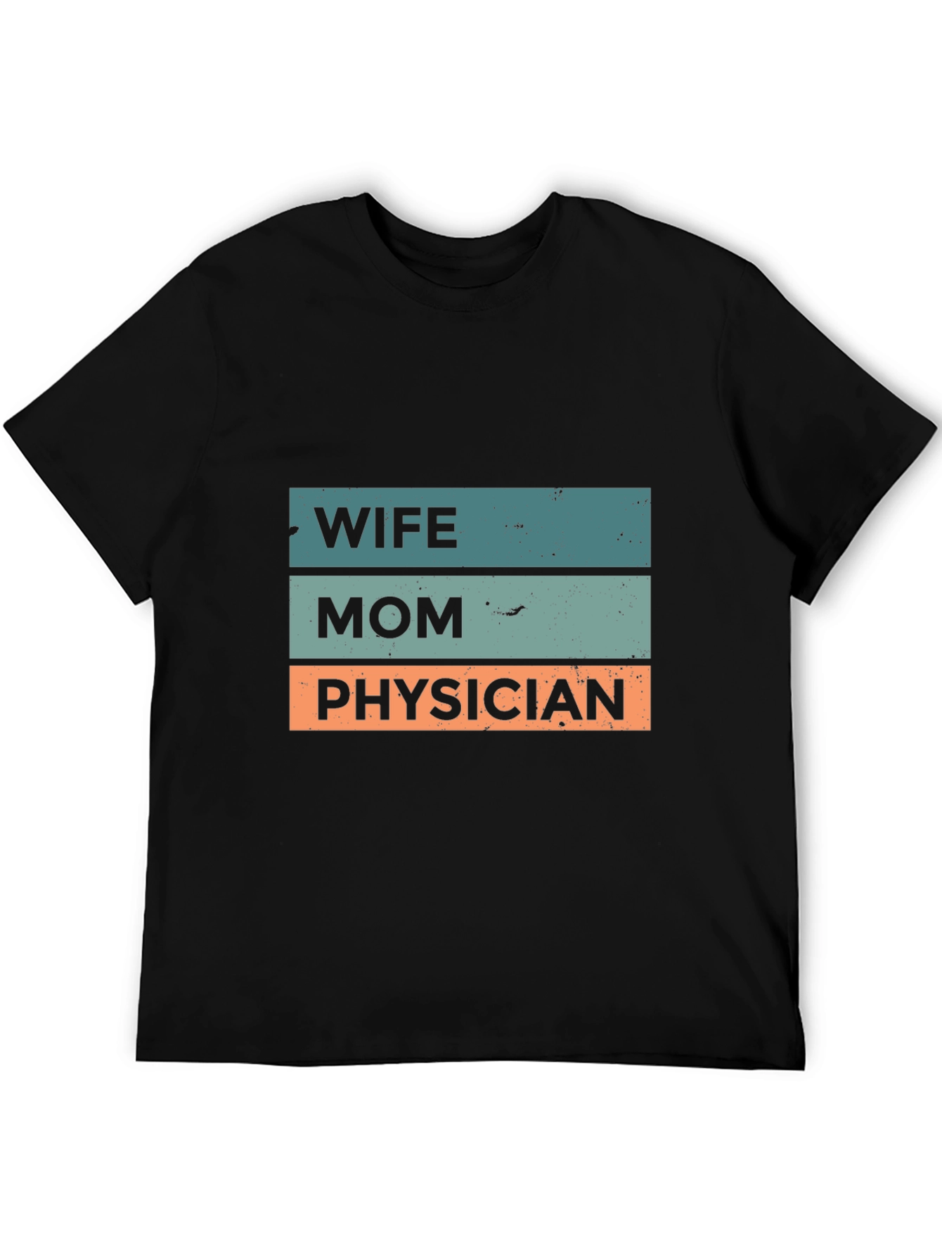 Black Wife Mom Physician T-Shirt - Black view 5