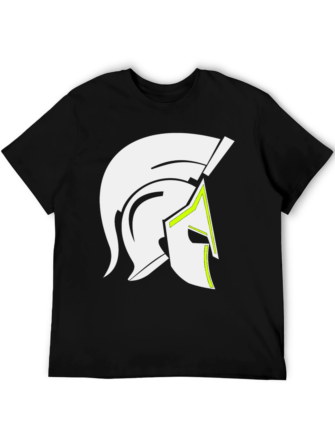 Black Spartan Helmet Graphic Tee - Black Cotton Blend view 5