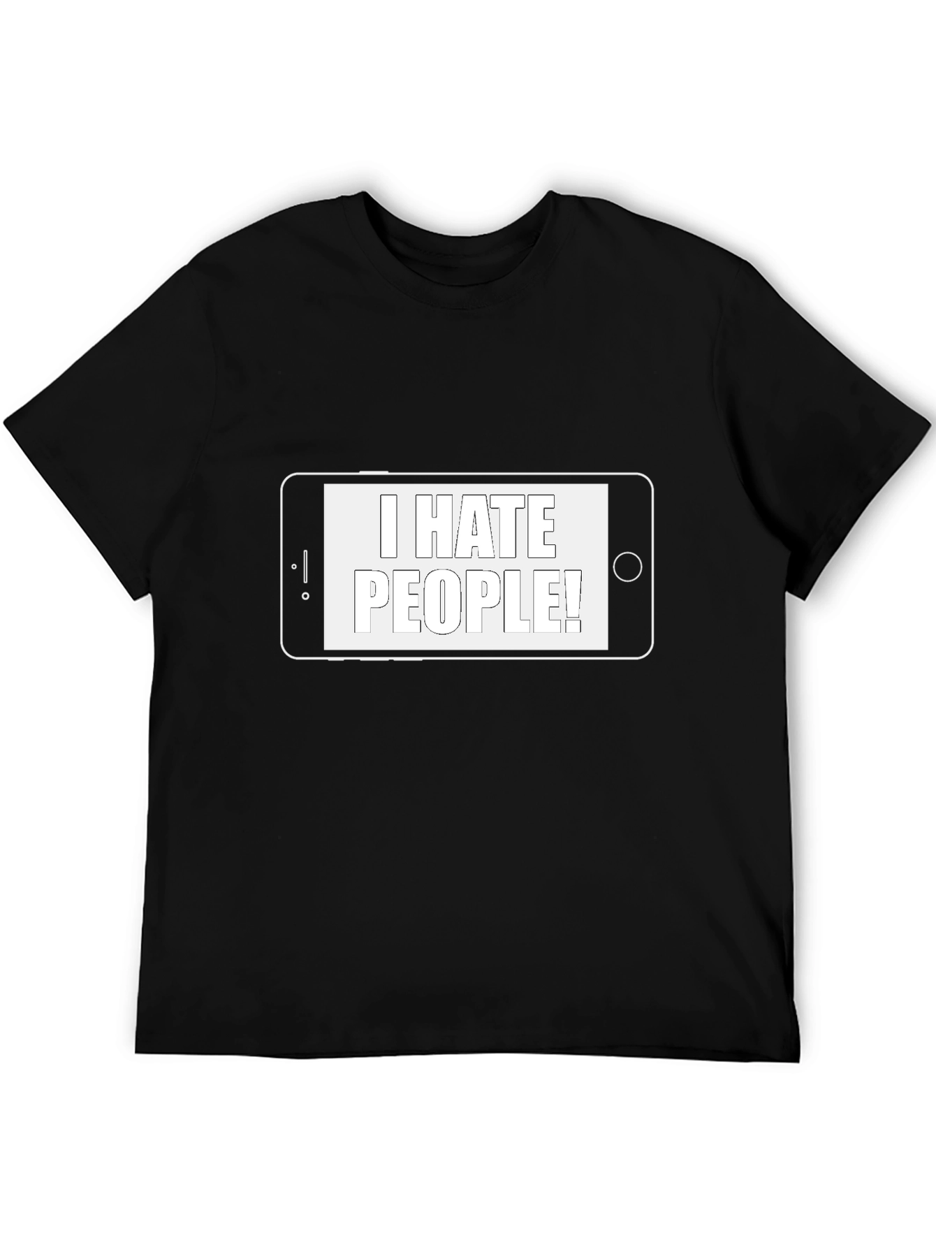 Black I Hate People T-Shirt - Novelty Graphic Tee view 5