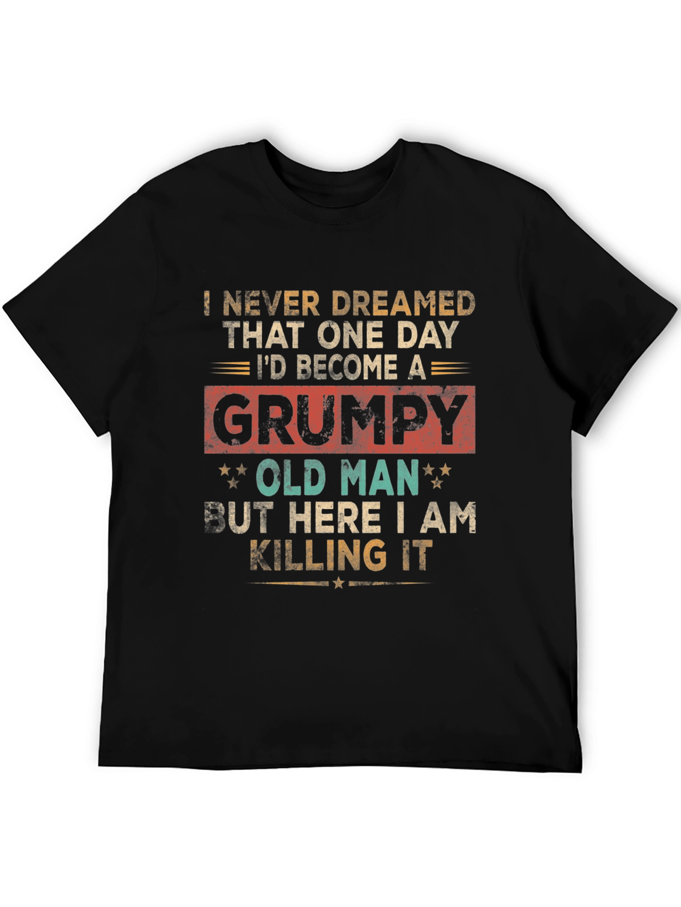 Black Grumpy Old Man T-Shirt - Novelty Gift for Grandpas view 5