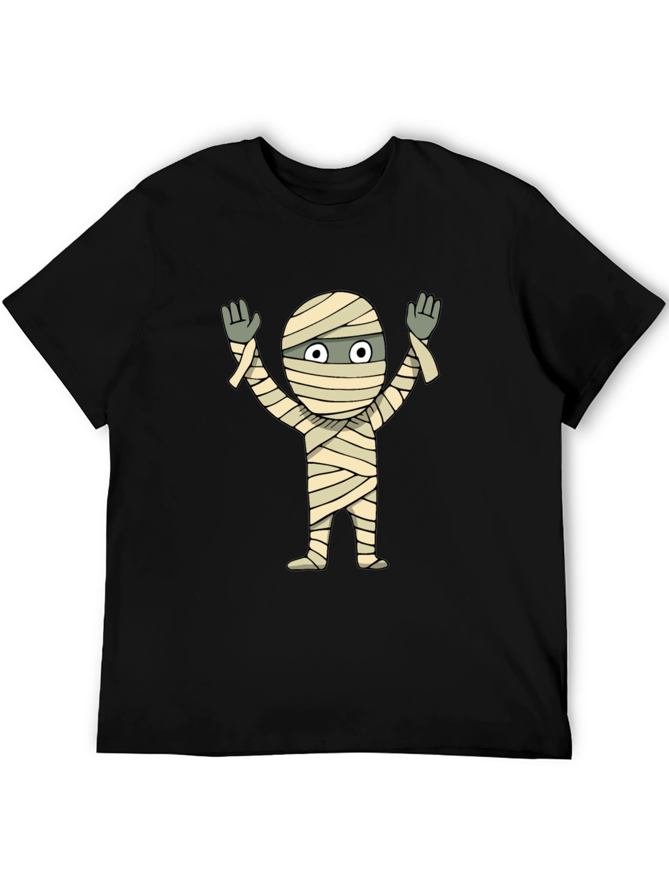 Black Mummy Graphic Tee - Halloween Black T-Shirt view 5