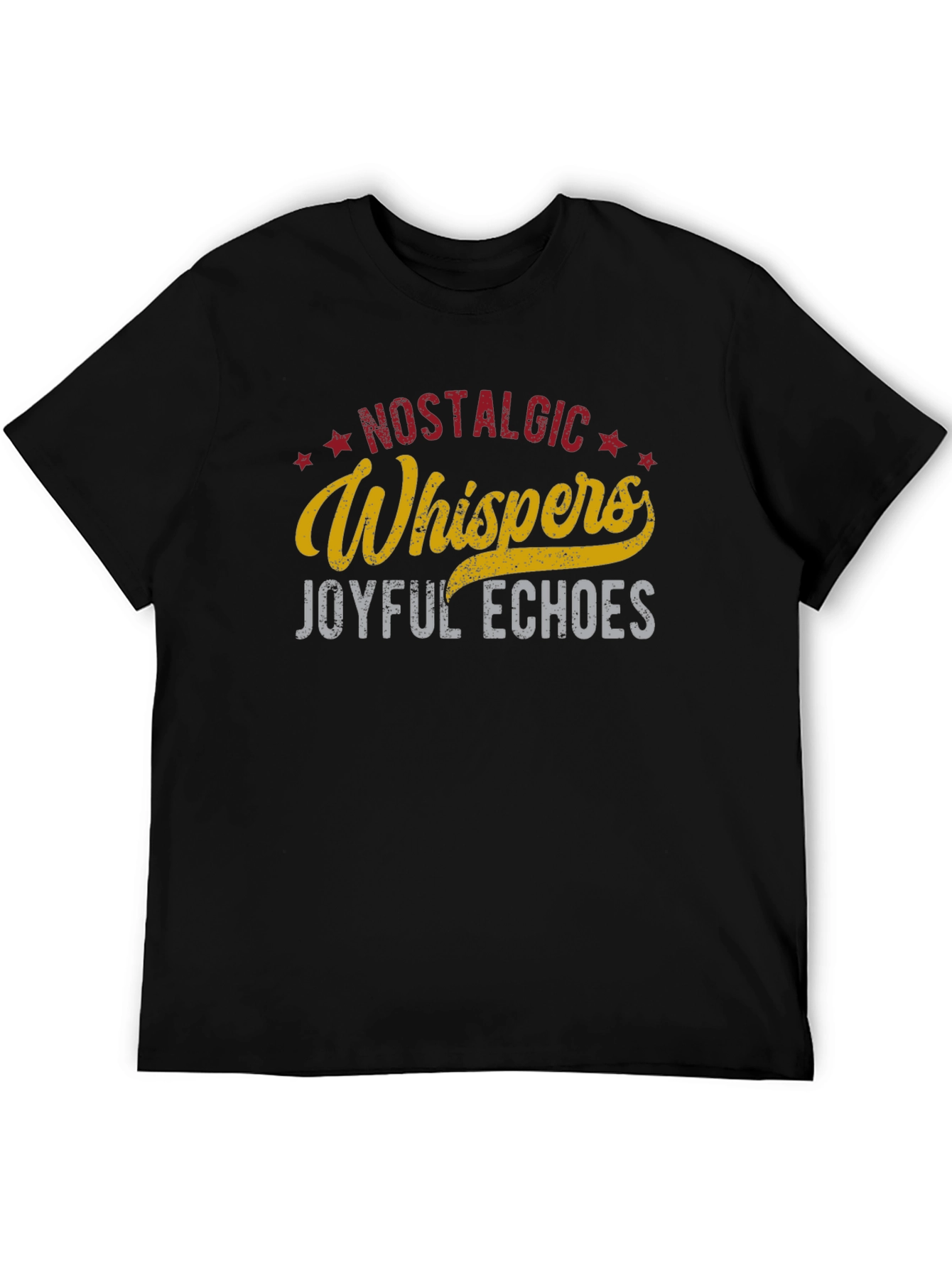 Black Nostalgic Whispers Graphic T-Shirt view 5