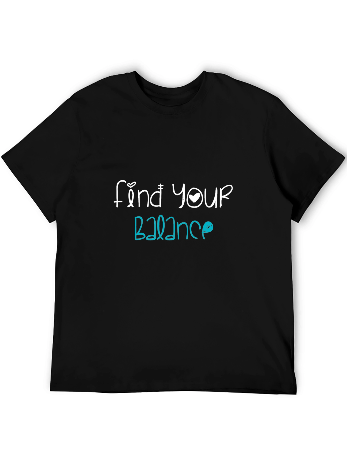 Black Find Your Balance Graphic Tee - Black Cotton Blend view 5