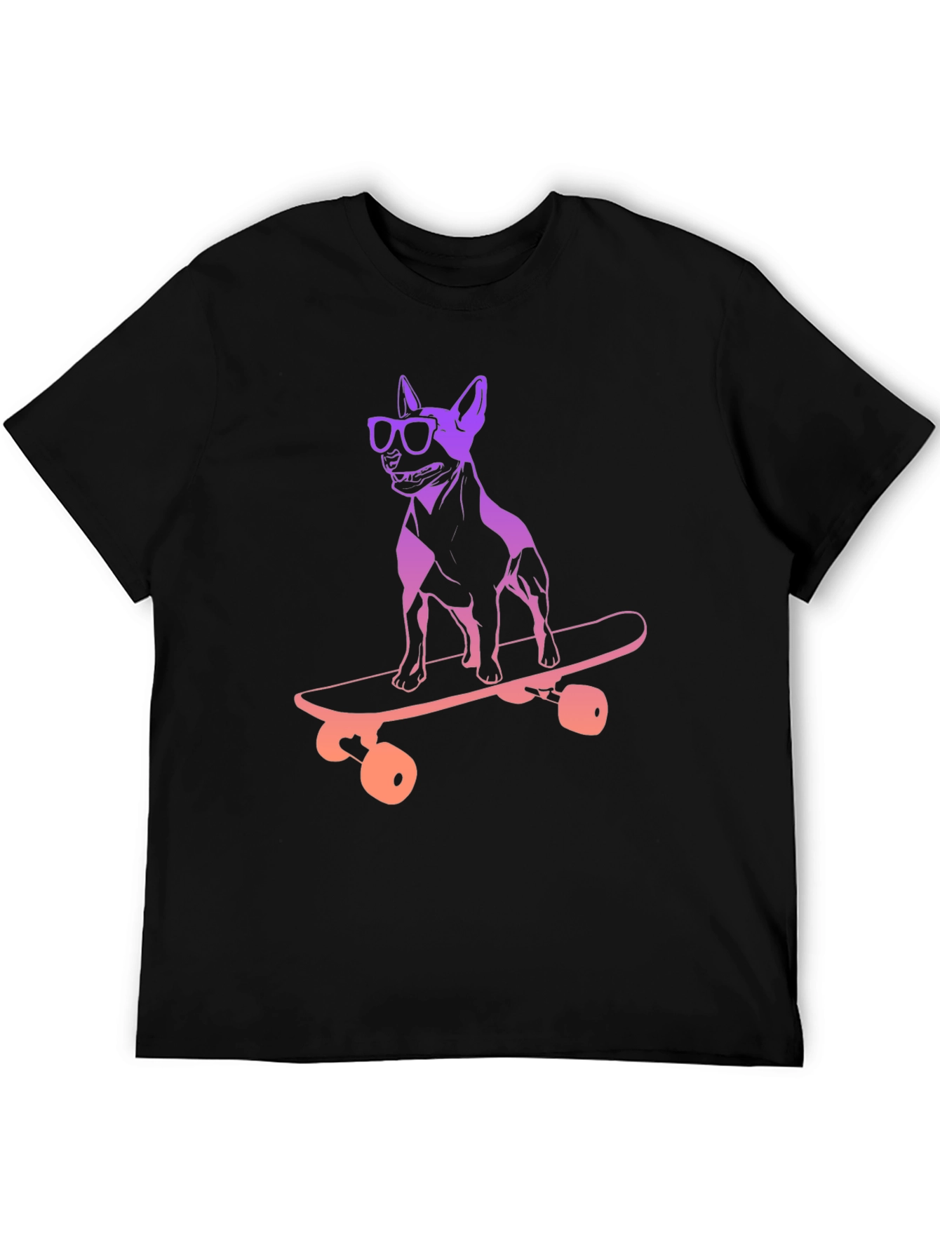 Black Skateboarding Dog Graphic Tee - Cool & Unique Design view 5