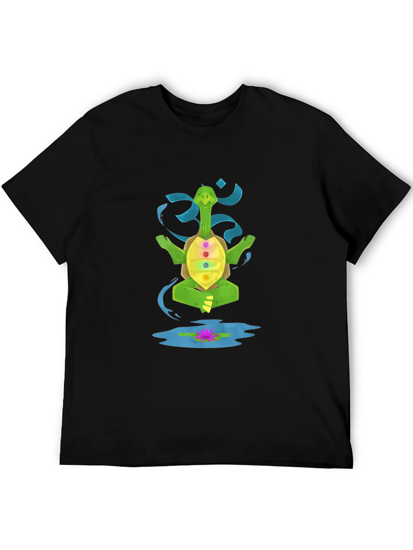 Black Meditating Turtle T-Shirt view 5