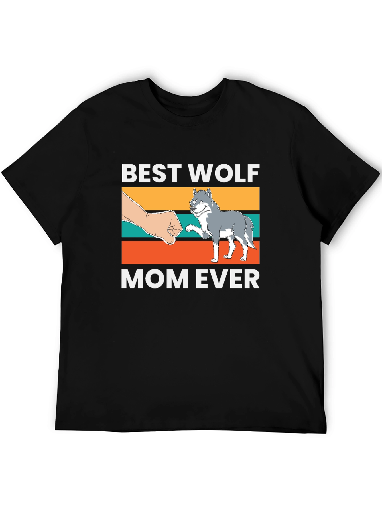 Black Best Wolf Mom Ever T-Shirt view 5
