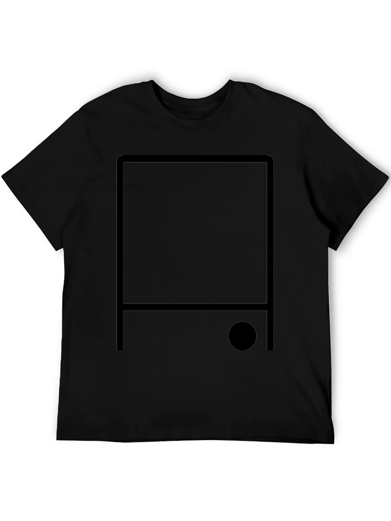 Black Minimalist Black Square T-Shirt - Modern Graphic Tee view 5