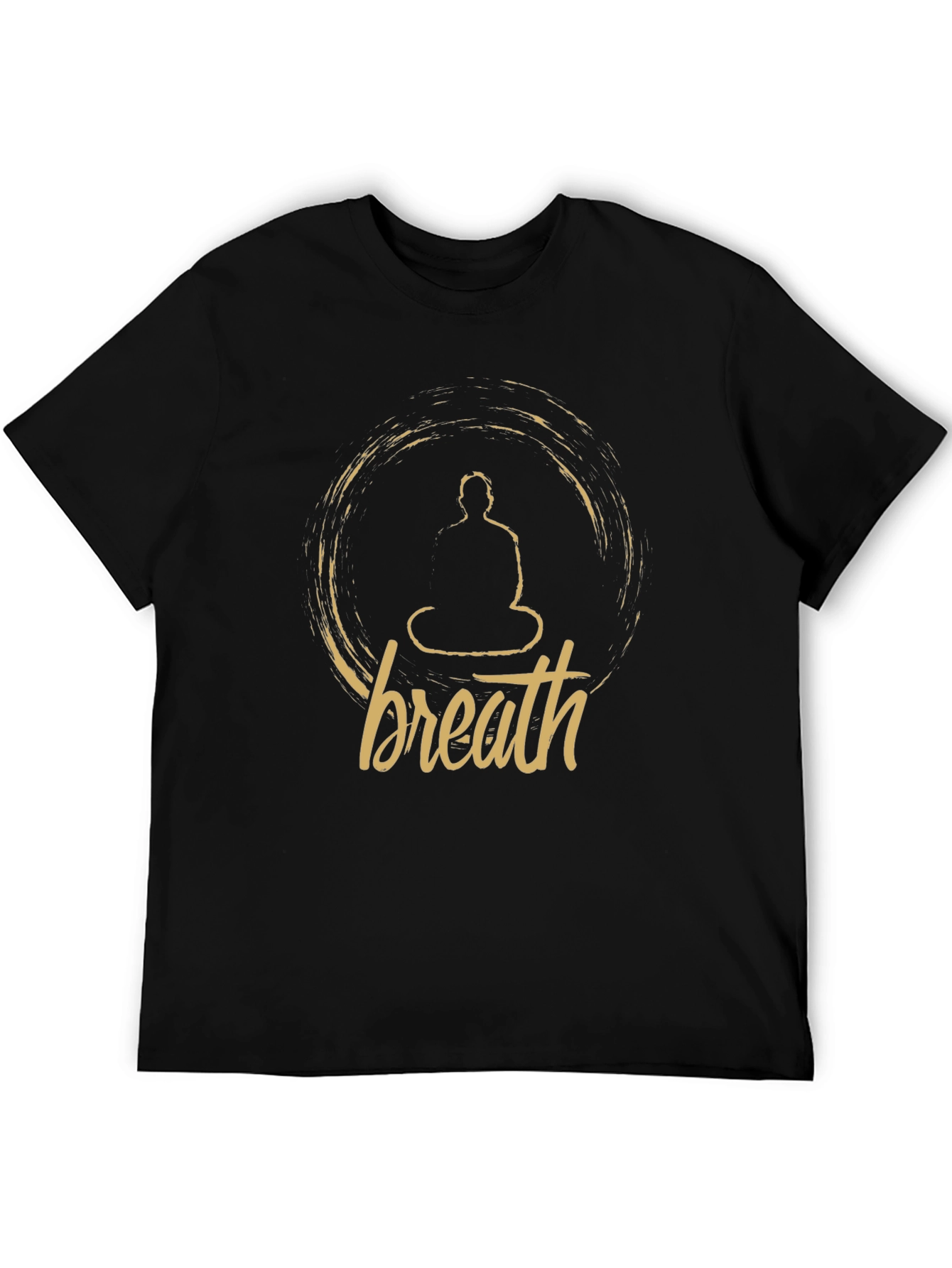 Black Breath Buddha Meditation Black T-Shirt view 5