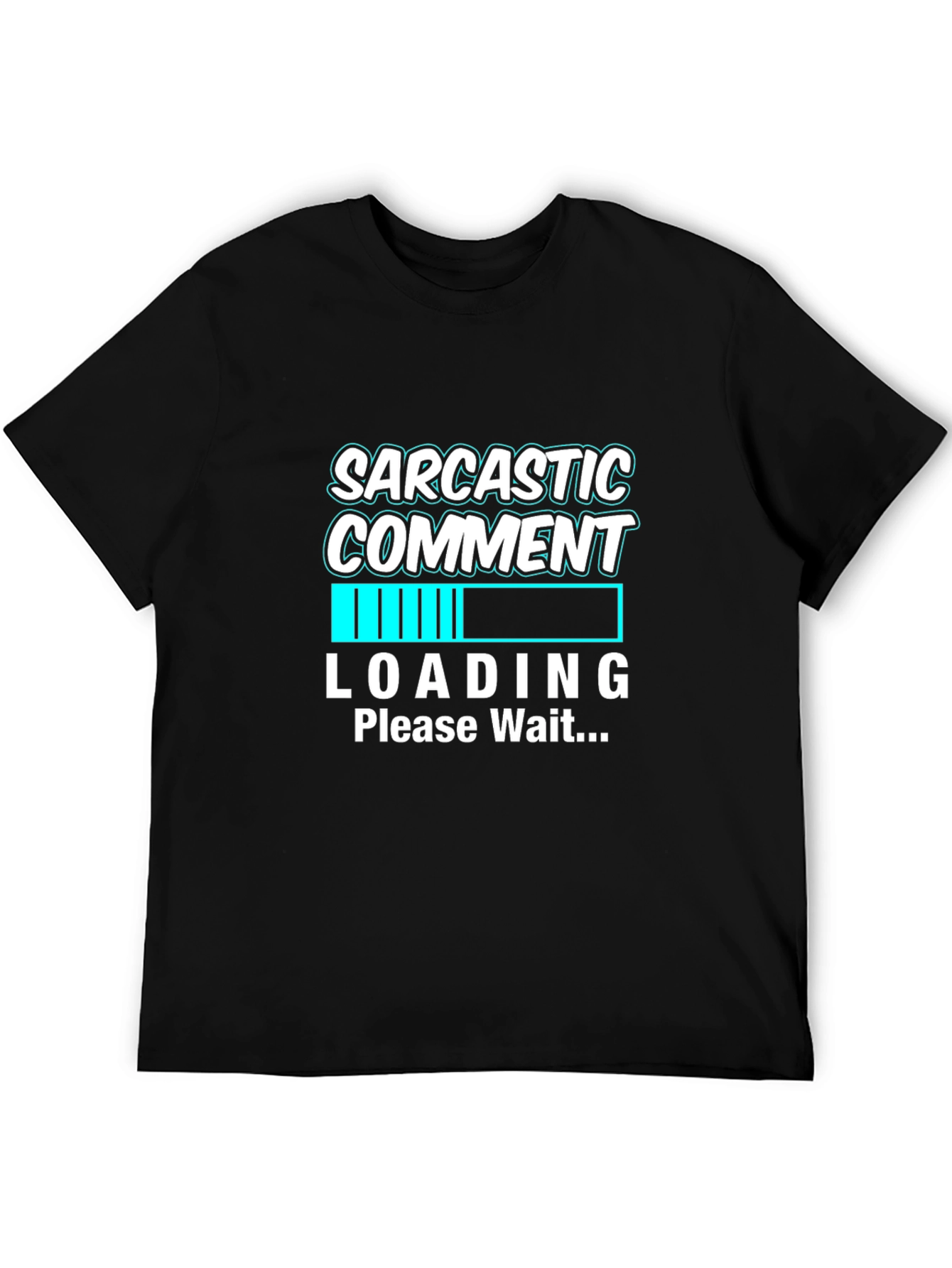 Black Sarcastic Comment Loading Graphic Tee - Black view 5