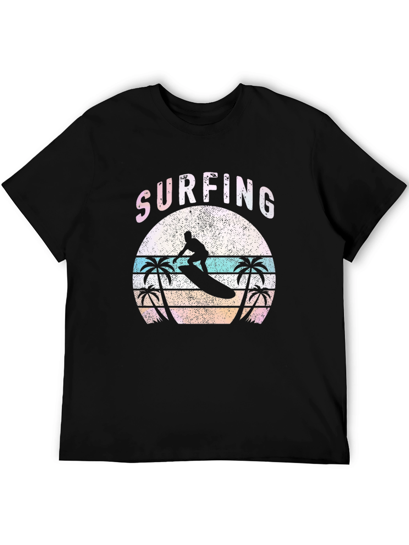 Black Surfing Sunset Graphic Tee - Black view 5
