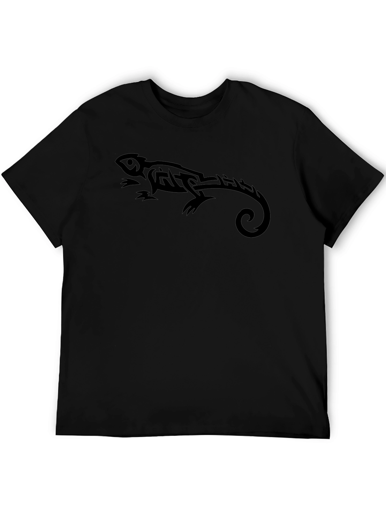 Black Lizard Graphic Tee - Men's Short Sleeve Black T-Shirt view 5