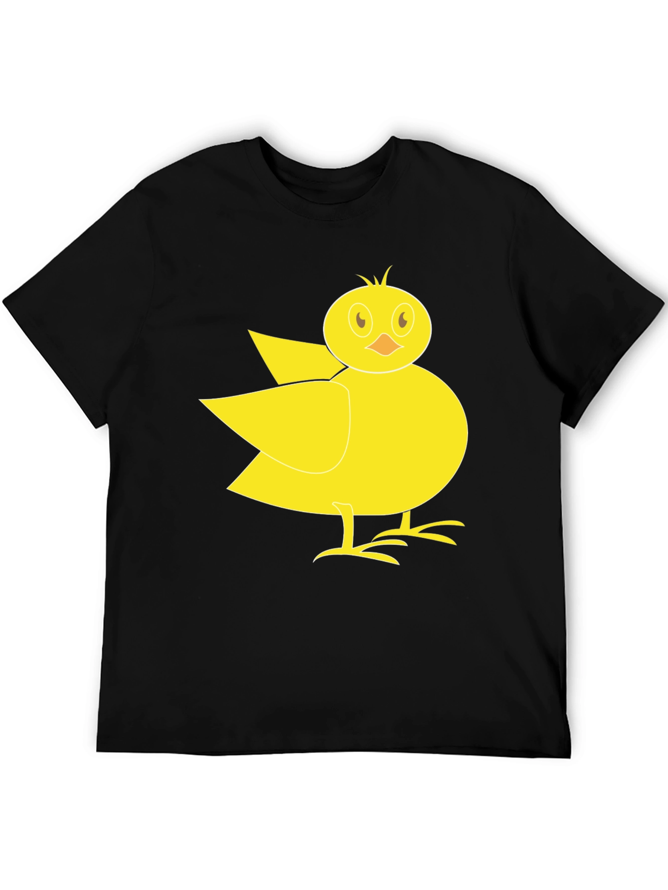 Black Cute Yellow Chick Graphic Tee - Black T-Shirt view 5