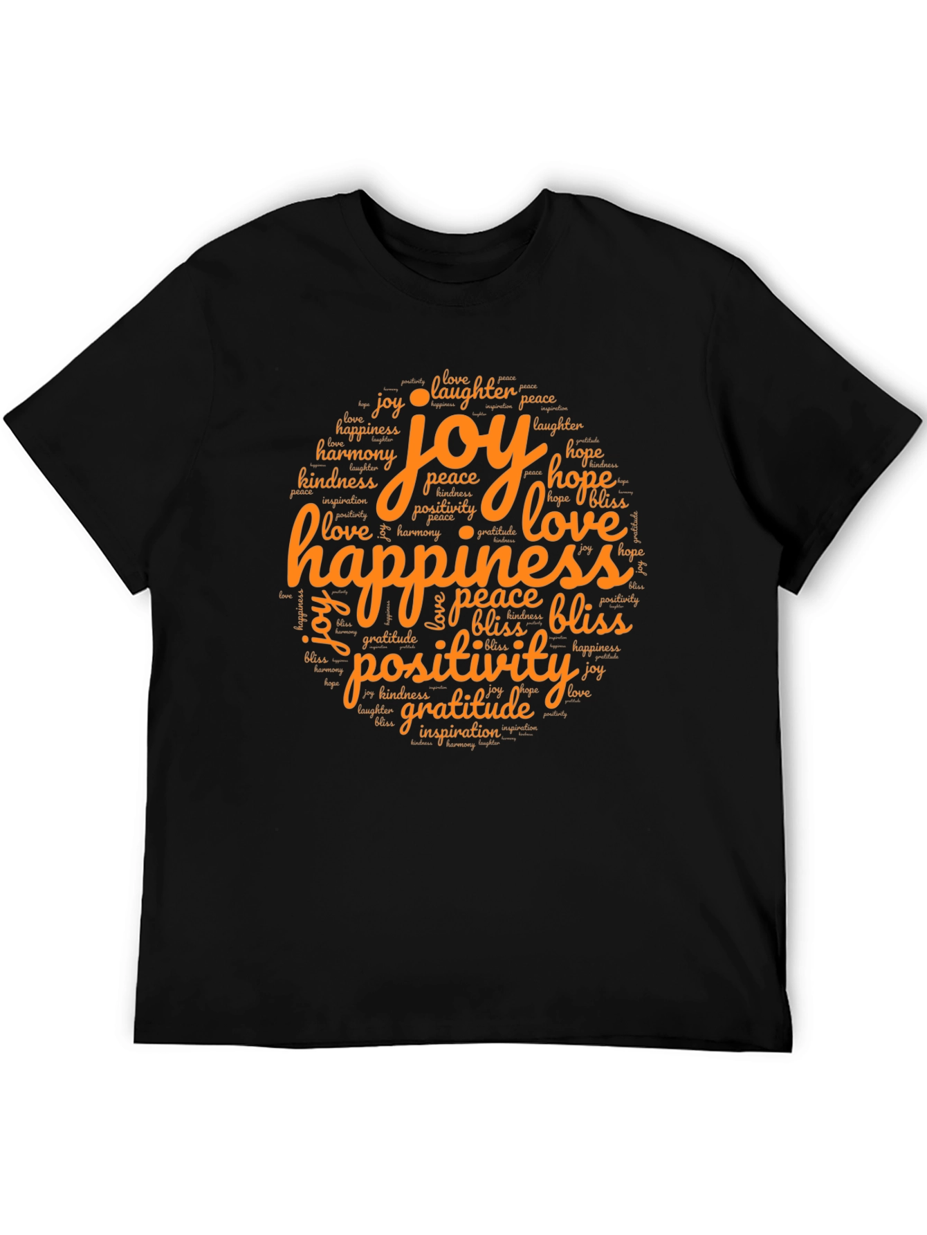 Black Joyful Word Art Tee - Happiness, Love, Gratitude view 5