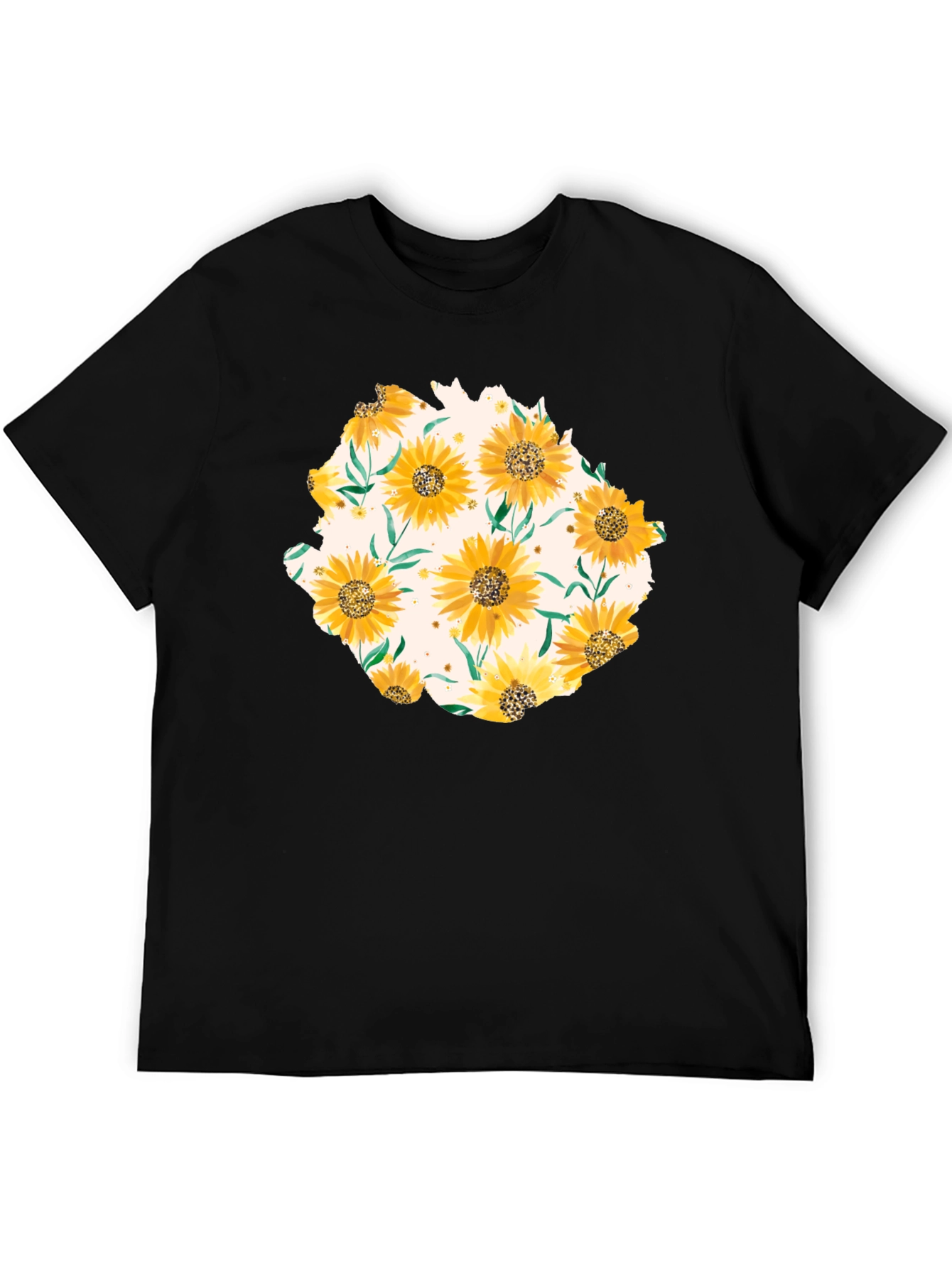 Black Sunflower Graphic Print Black T-Shirt view 5