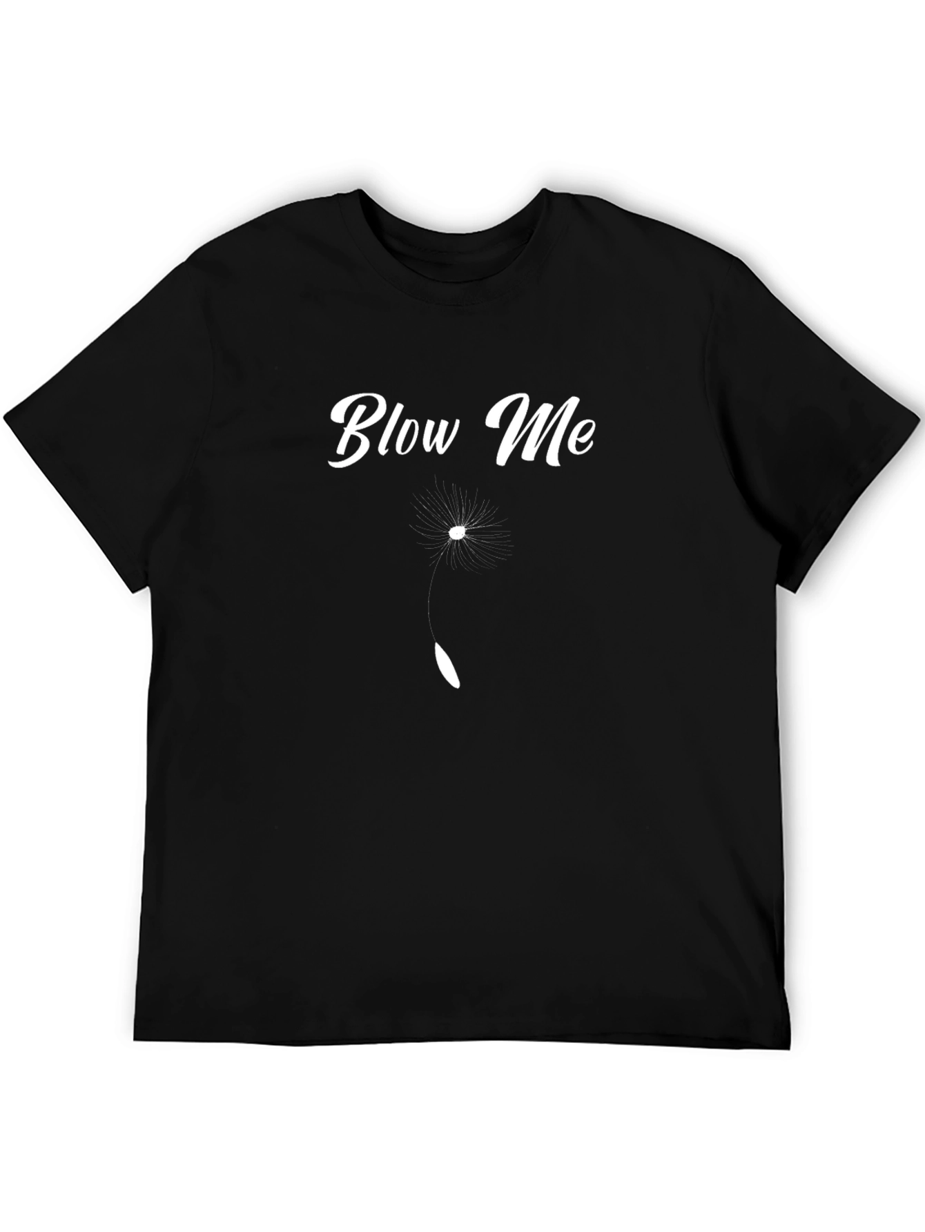 Black Blow Me Dandelion Black T-Shirt view 5