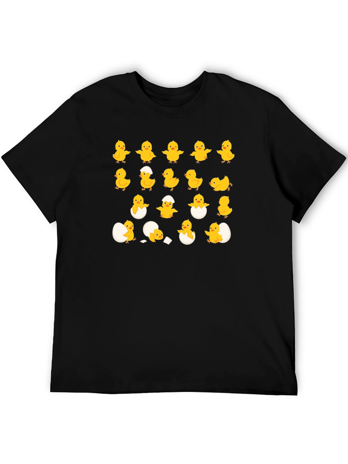 Black Cute Chick Hatching Black T-Shirt view 5