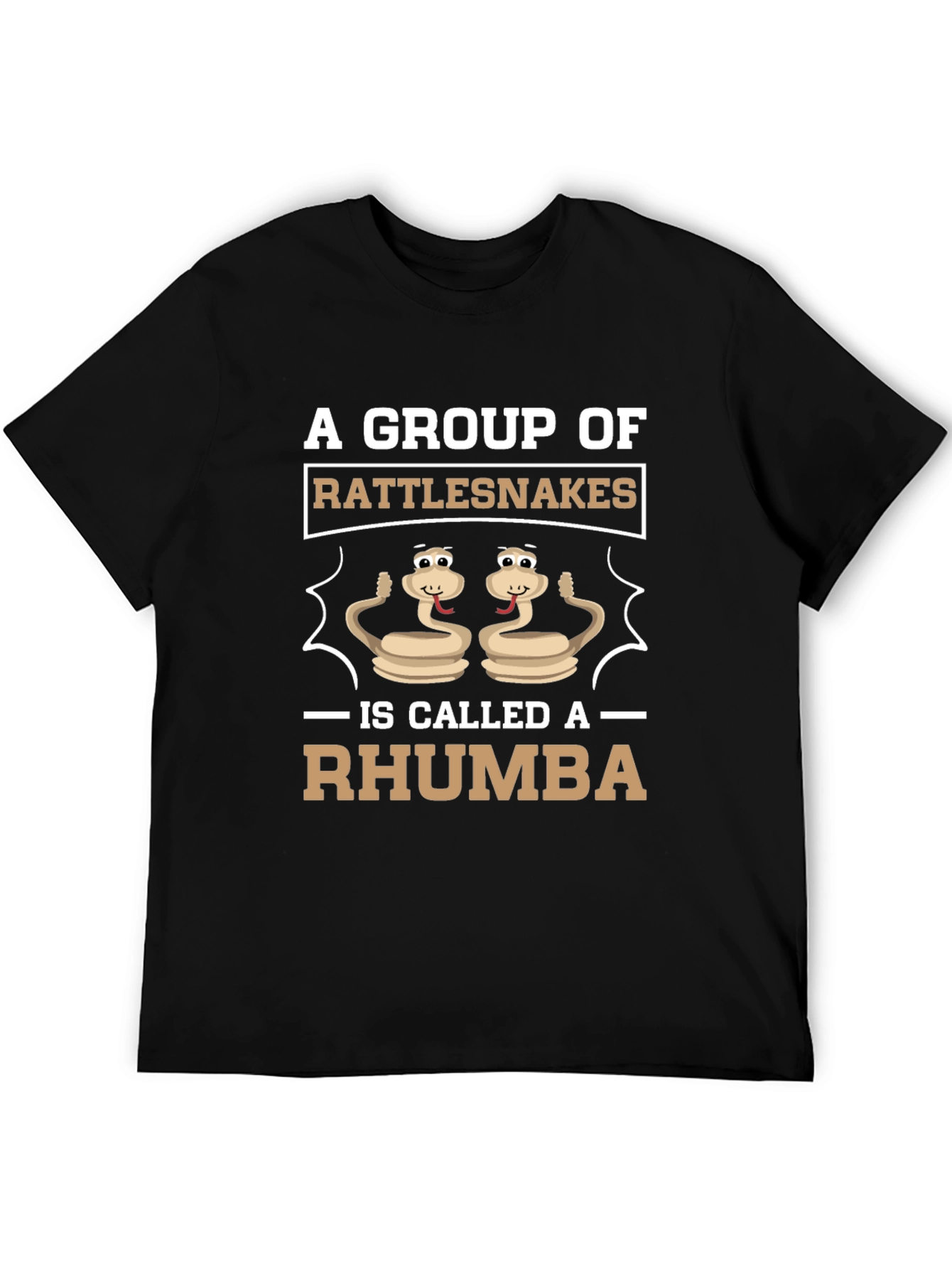 Black Funny Rattlesnake Rhumba Graphic T-Shirt view 5