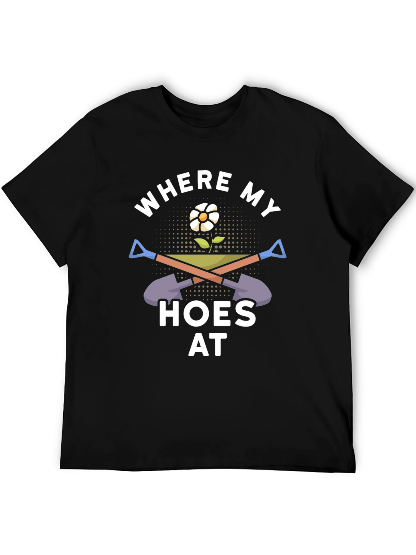 Black Where My Hoes At Graphic Tee view 5