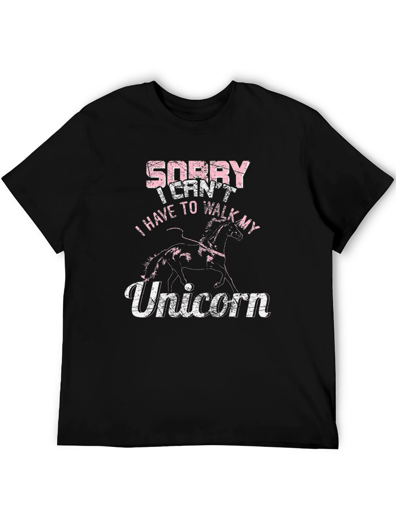 Black Sorry I Can't Unicorn T-Shirt view 5