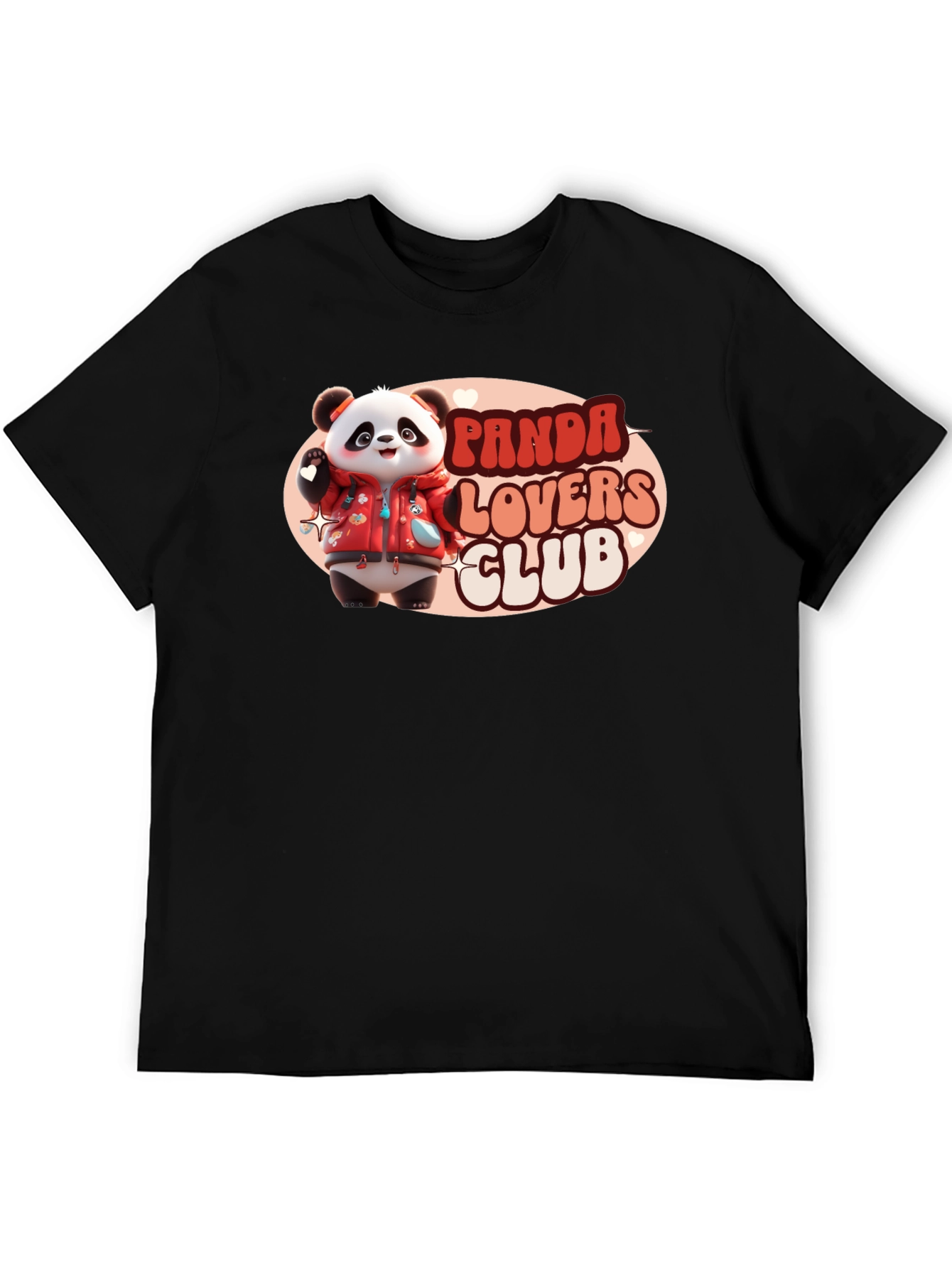 Black Panda Lovers Club T-Shirt view 5