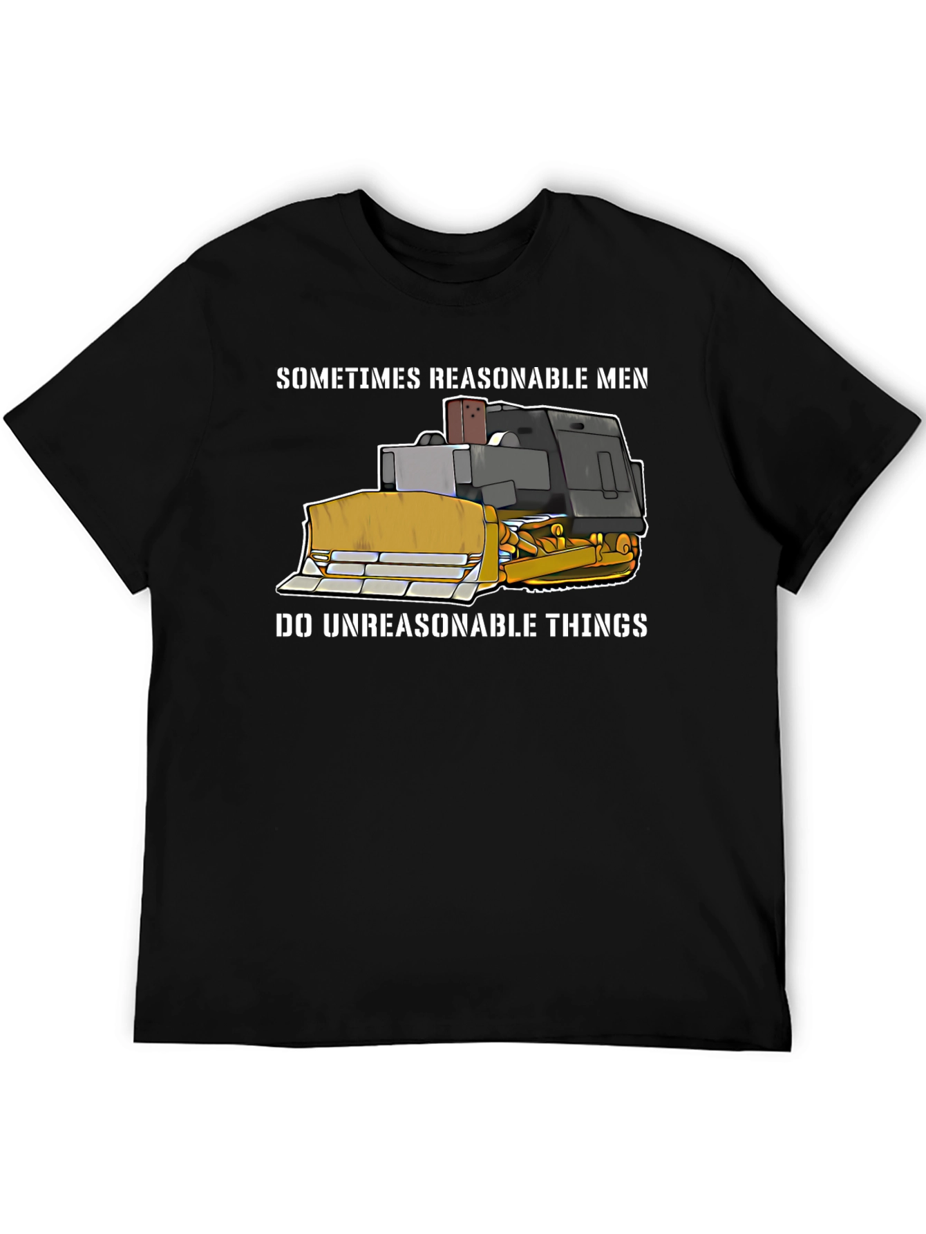 Black Reasonable Men Bulldozer T-Shirt view 5