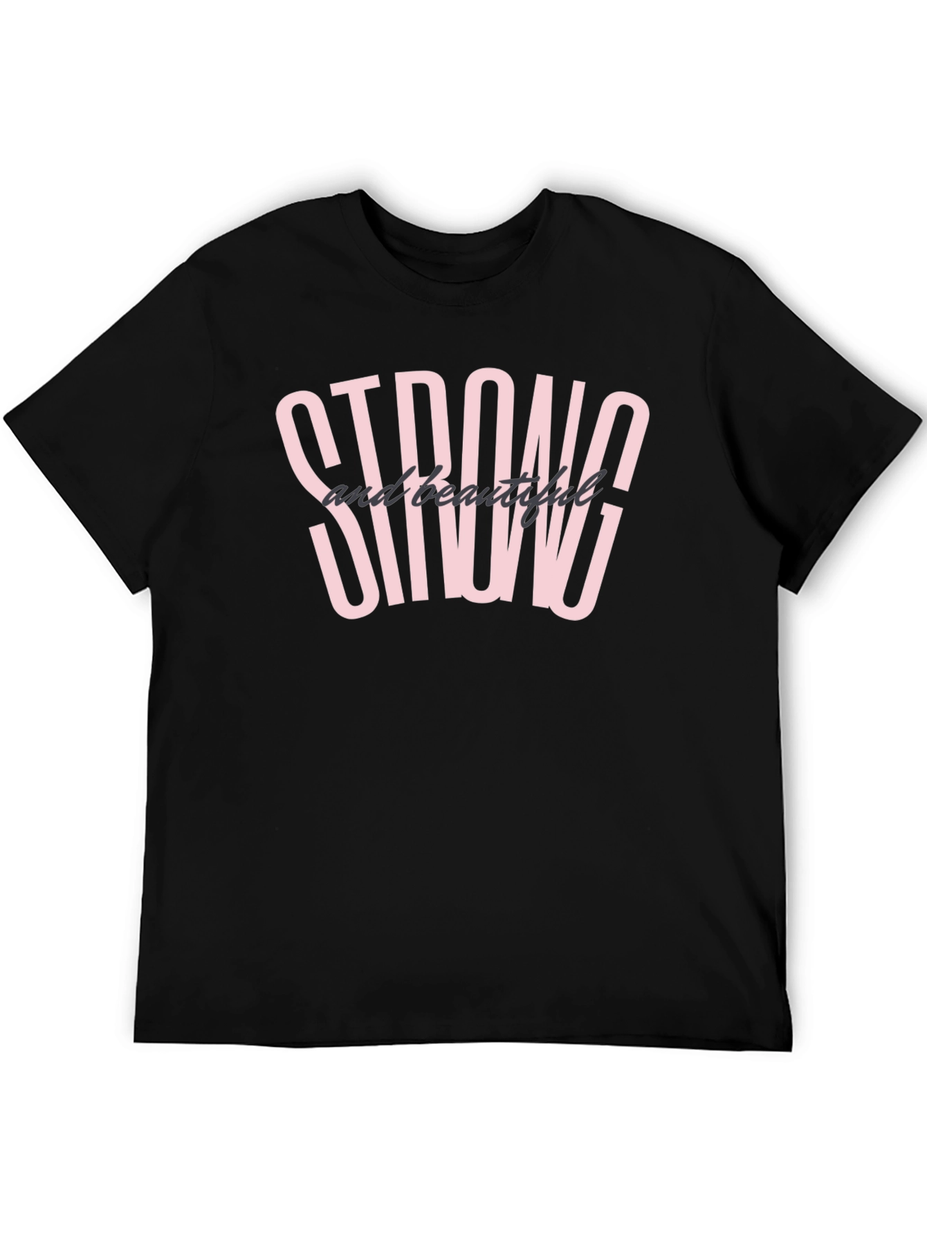 Black Strong and Beautiful Graphic Tee view 5