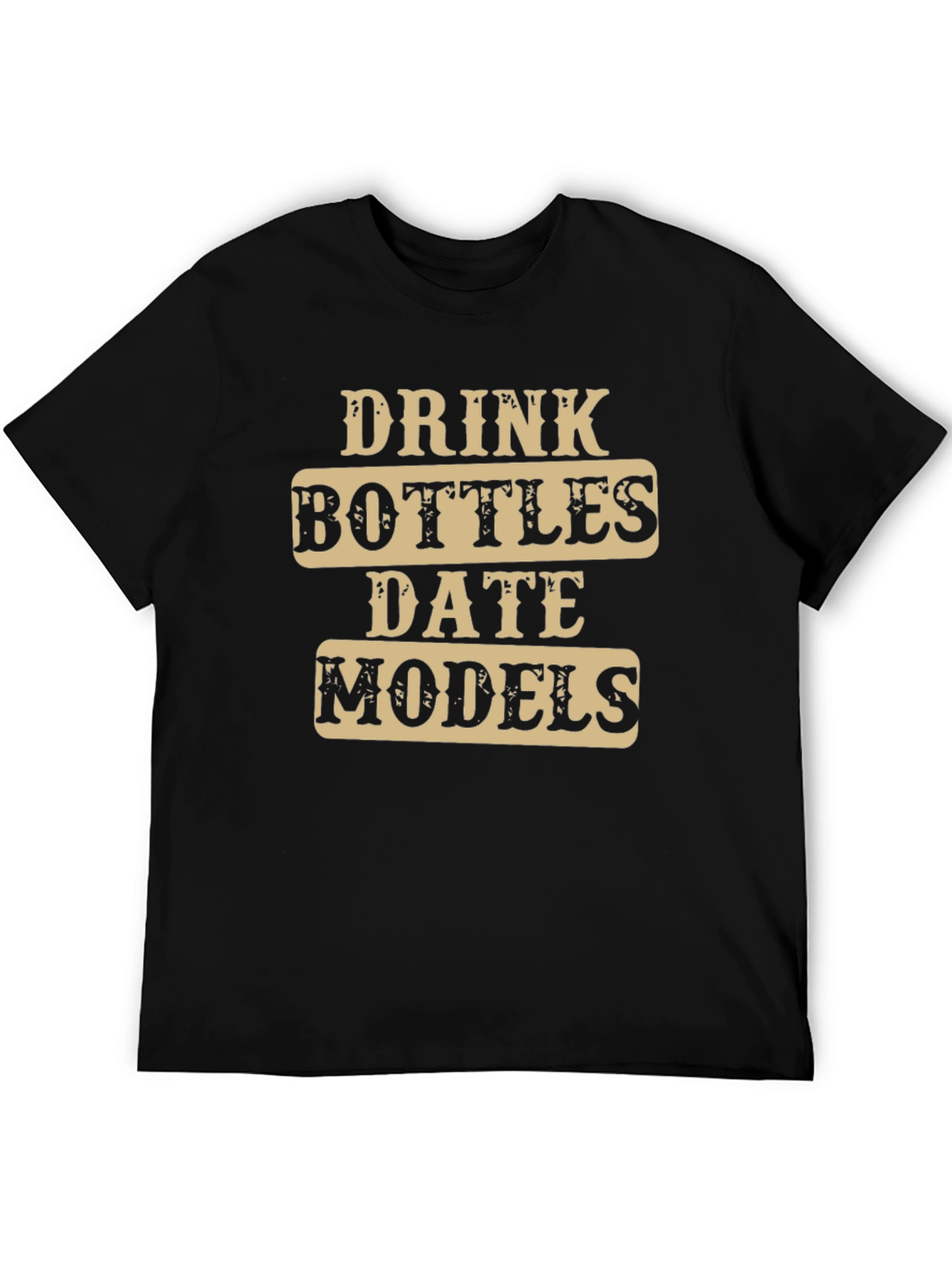 Black Drink Bottles Date Models T-Shirt view 5