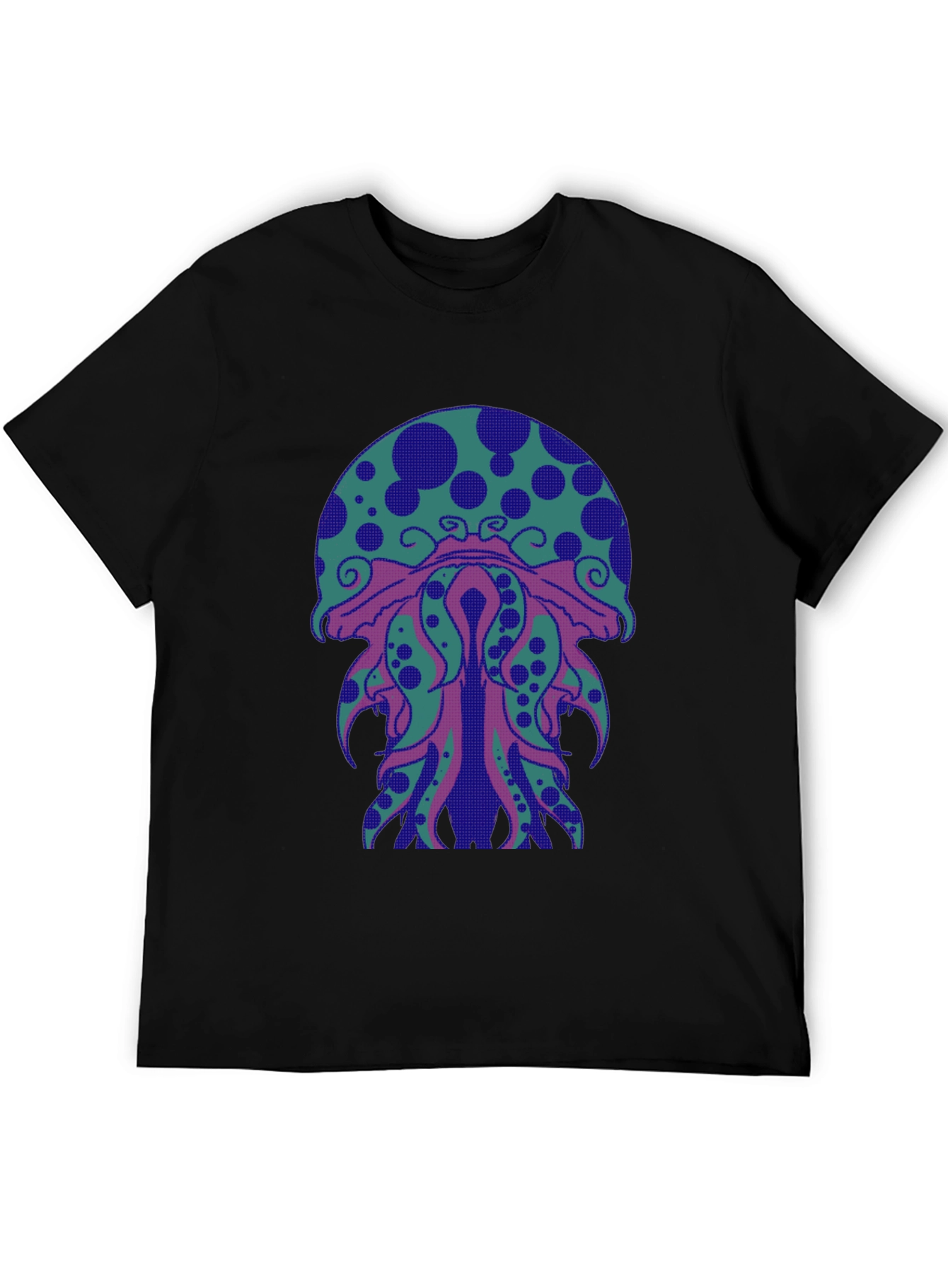 Black Psychedelic Jellyfish Graphic Tee - Black Cotton view 5