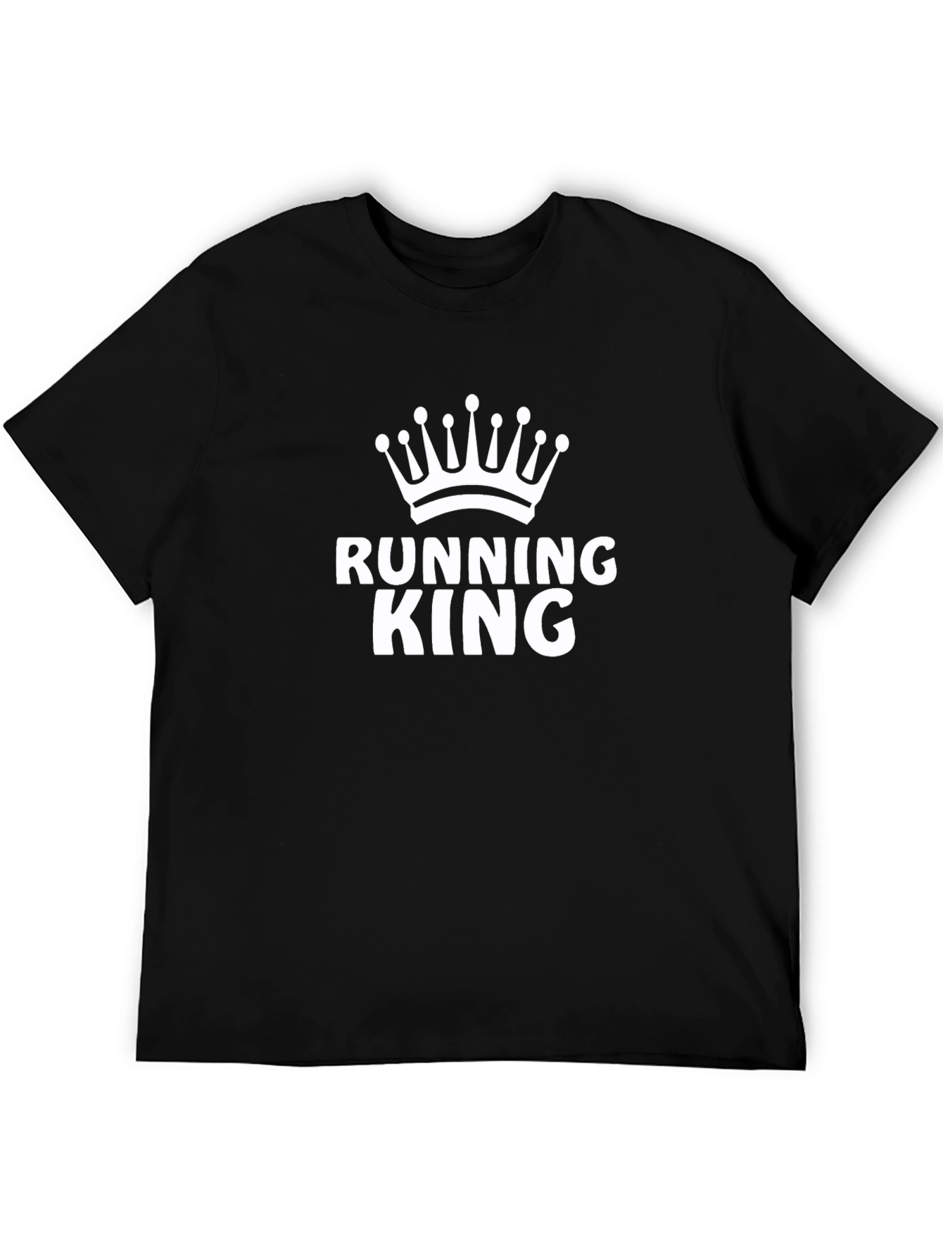 Black Running King Graphic Tee - Black Cotton T-Shirt view 5