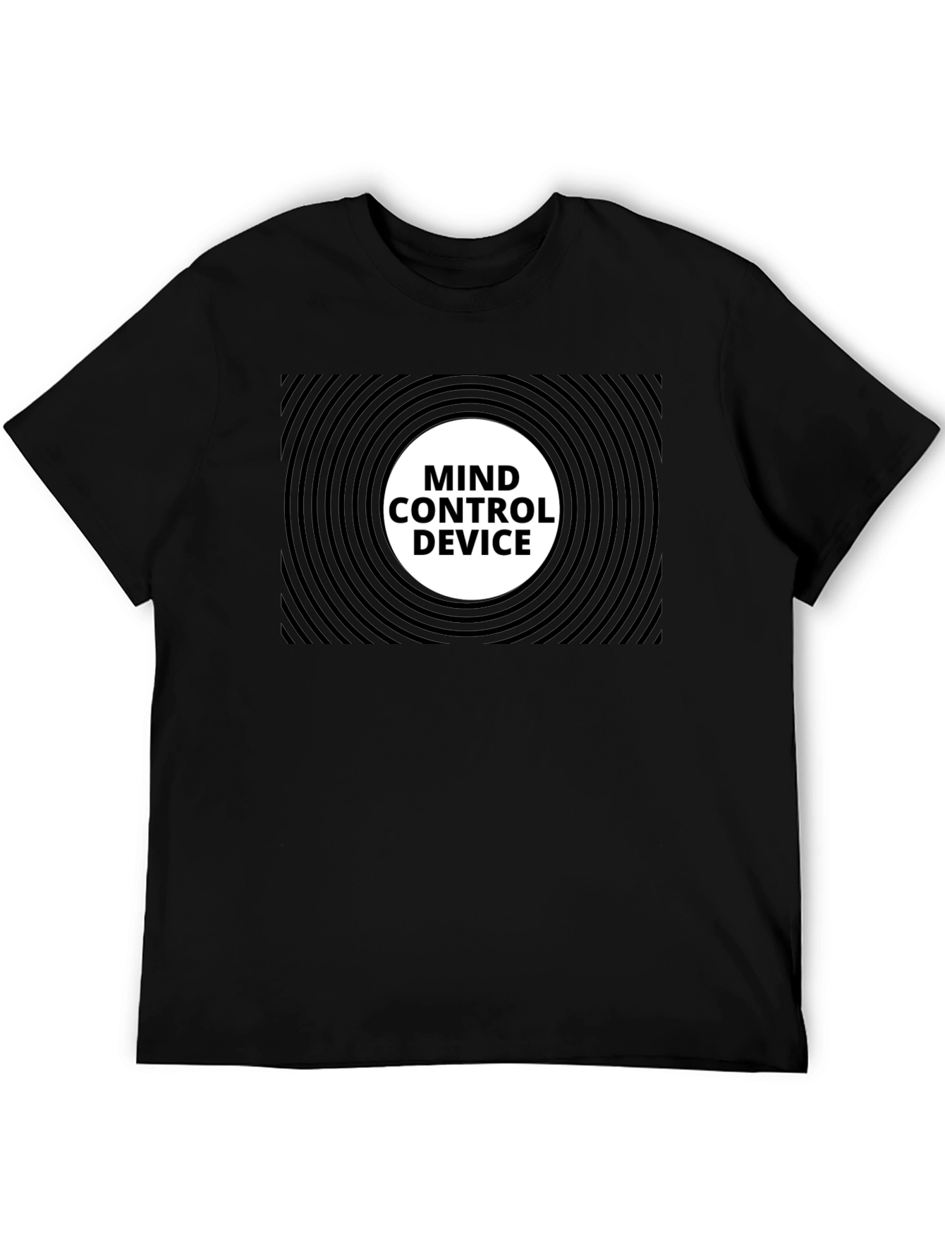 Black Mind Control Device Graphic T-Shirt - Black Cotton Tee view 5