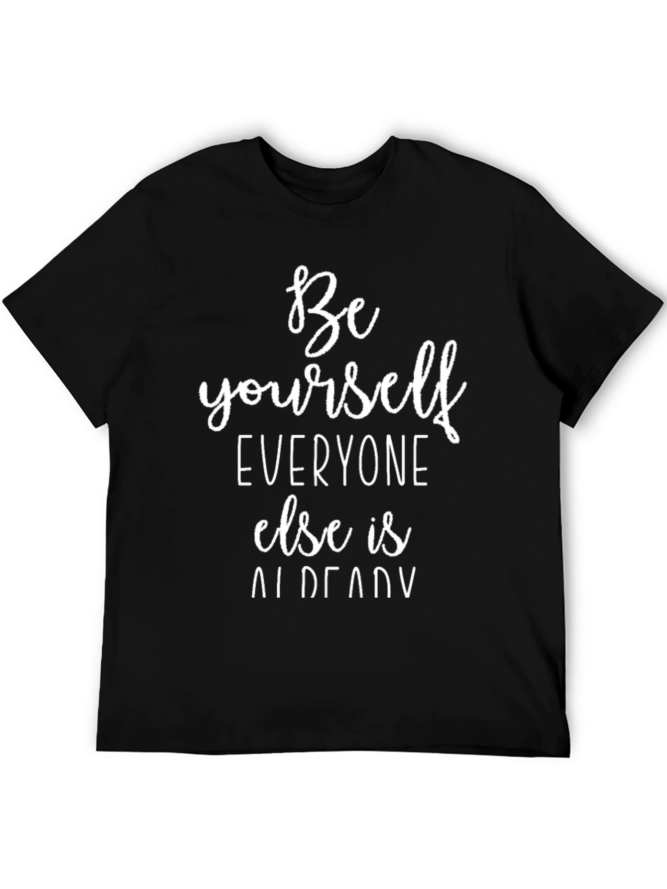 Black Be Yourself Black Graphic Tee - Inspirational Quote Shirt view 5