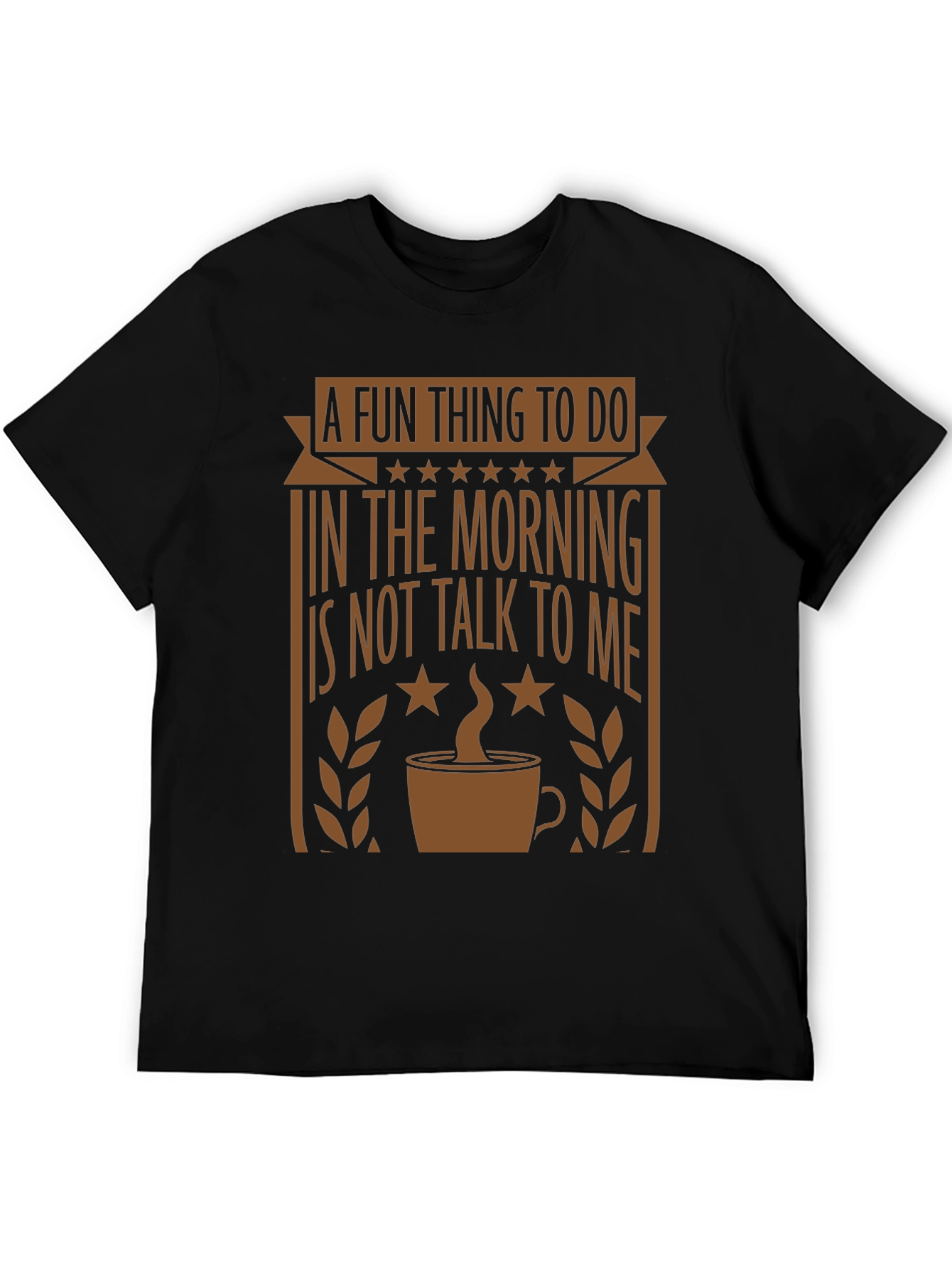 Black Funny Morning Graphic Tee - Coffee Lover's T-Shirt view 5