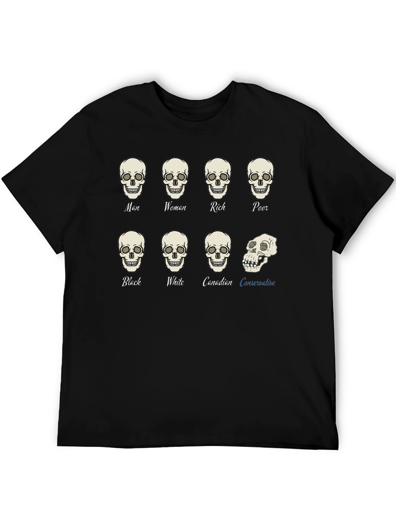 Black Equality T-Shirt: All Skulls Look the Same view 5