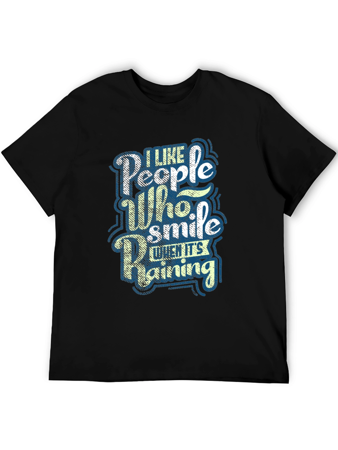 Black I Like People Who Smile When It's Raining Graphic Tee view 5