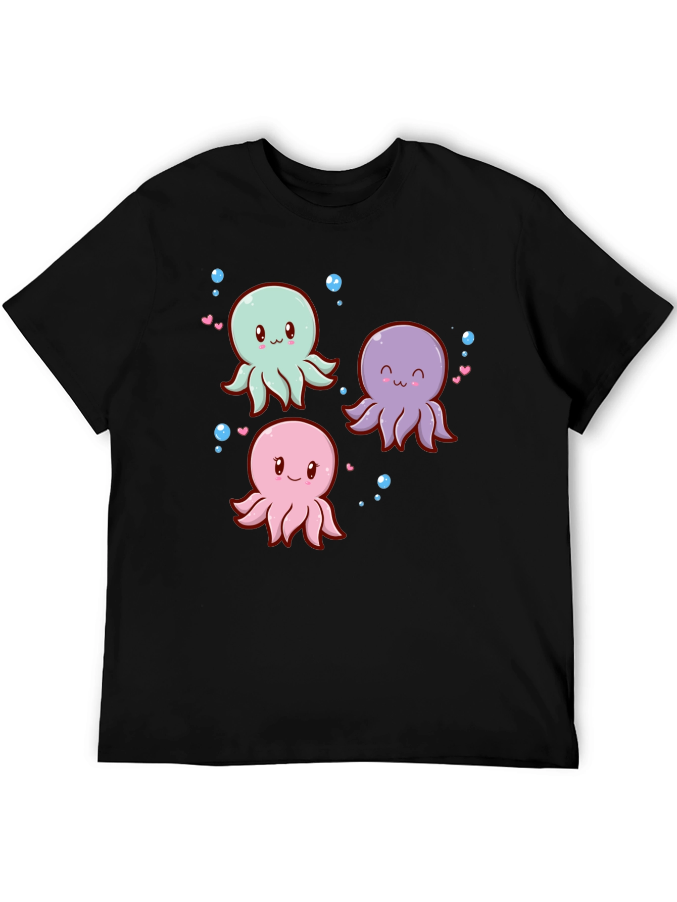 Black Cute Octopus Graphic Tee view 5