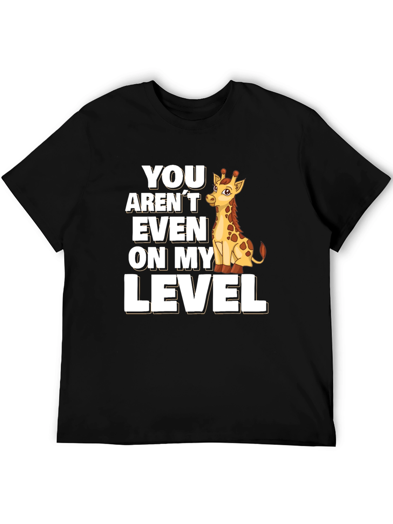 Black Giraffe Level T-Shirt - Funny Animal Tee view 5