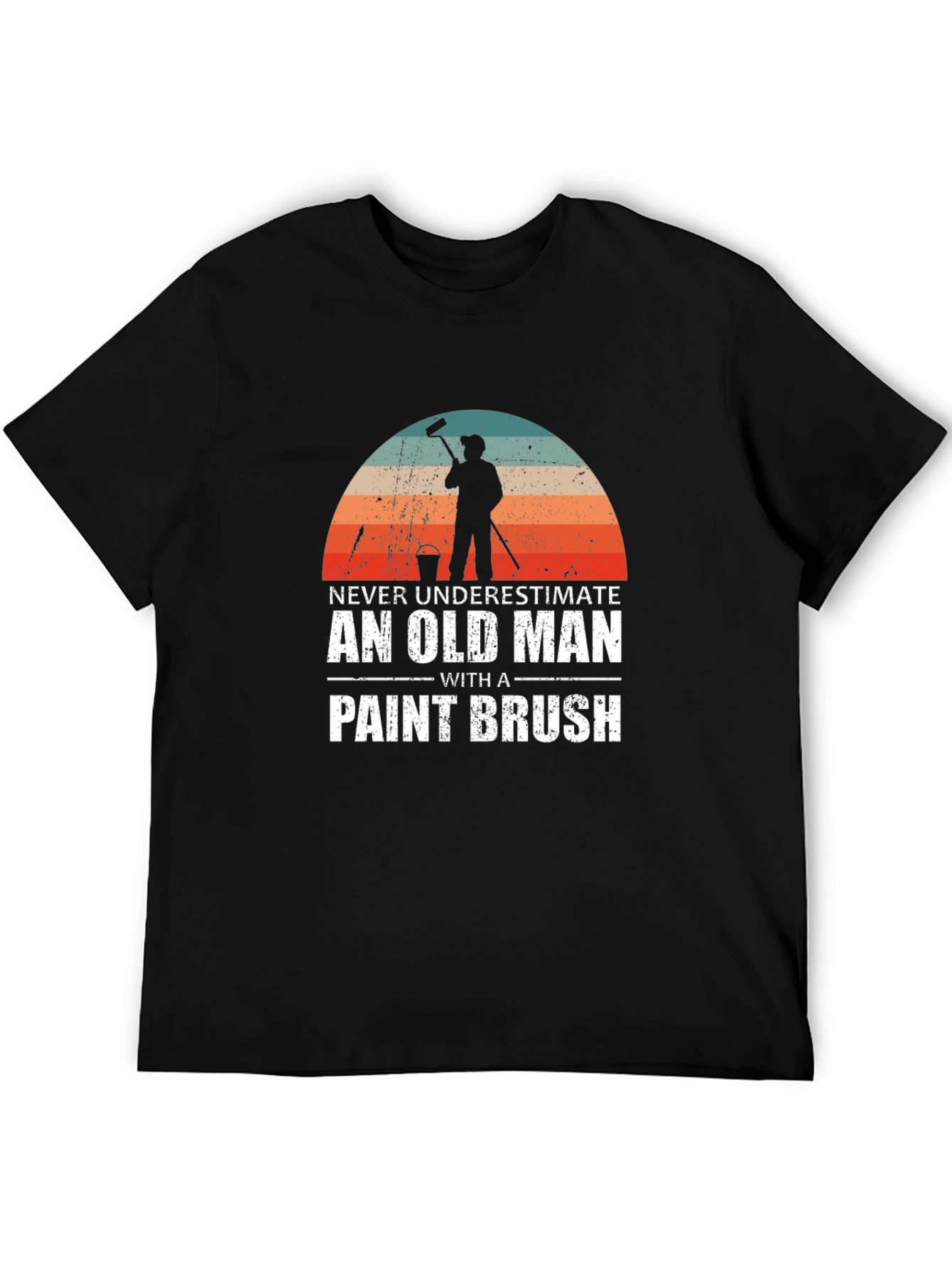Black Never Underestimate an Old Man T-Shirt view 5