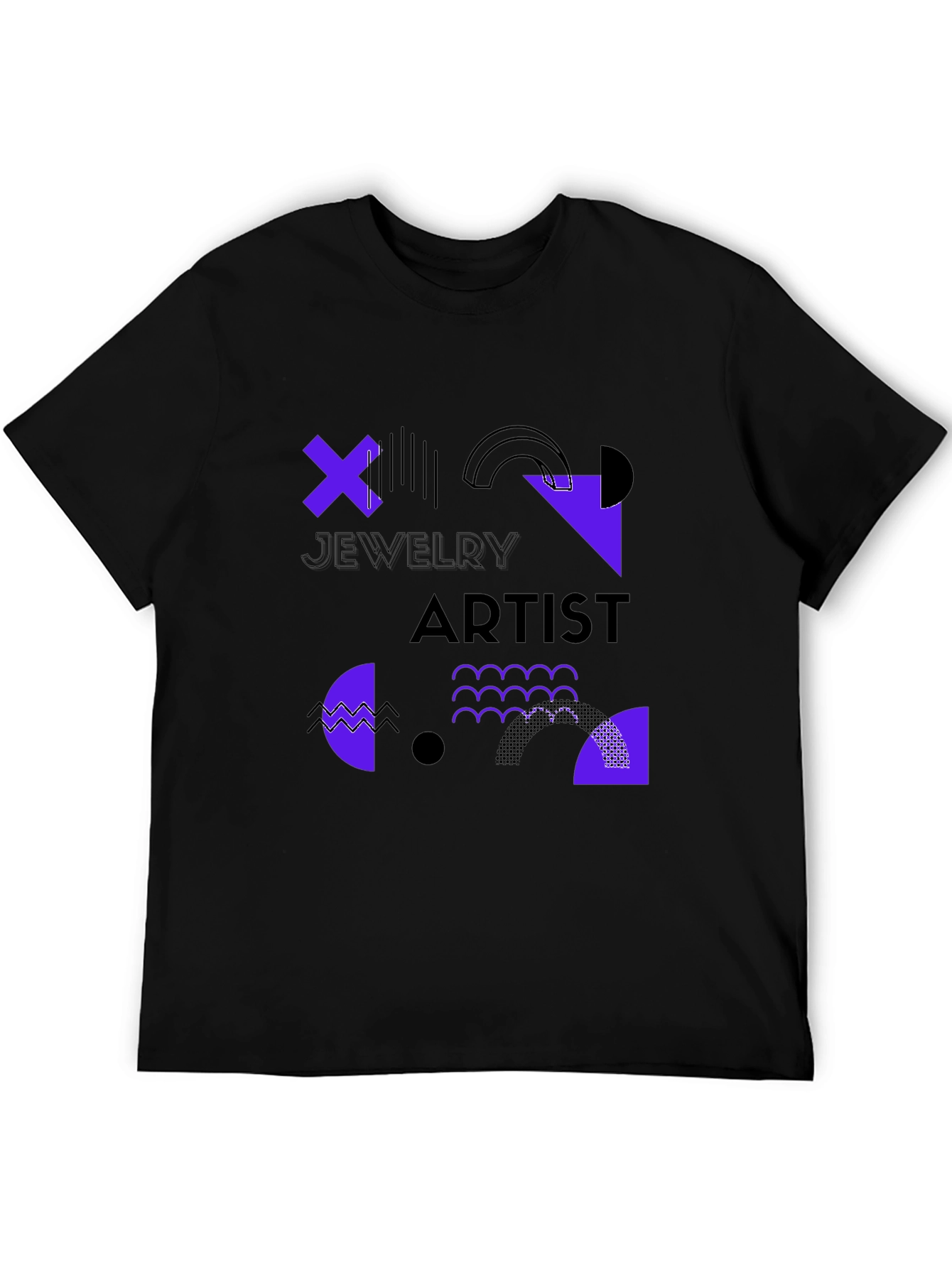 Black Jewelry Artist Graphic Tee - Modern Geometric Design view 5