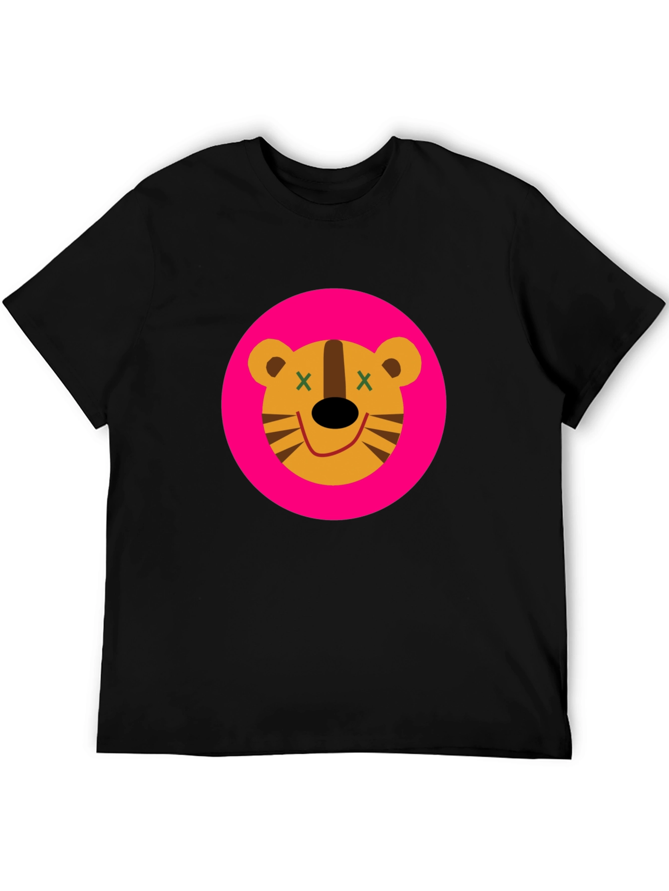 Black Funky Cartoon Tiger Graphic Tee - Black view 5