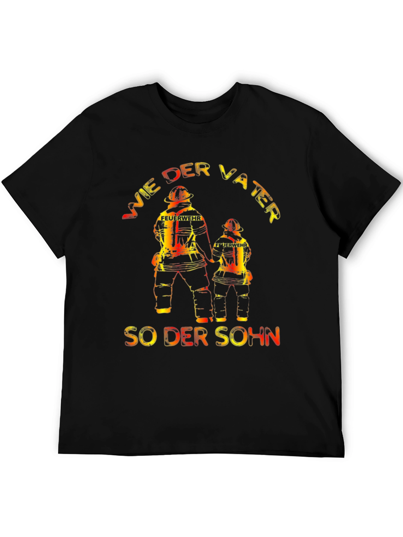 Black Father and Son Firefighter T-Shirt view 5