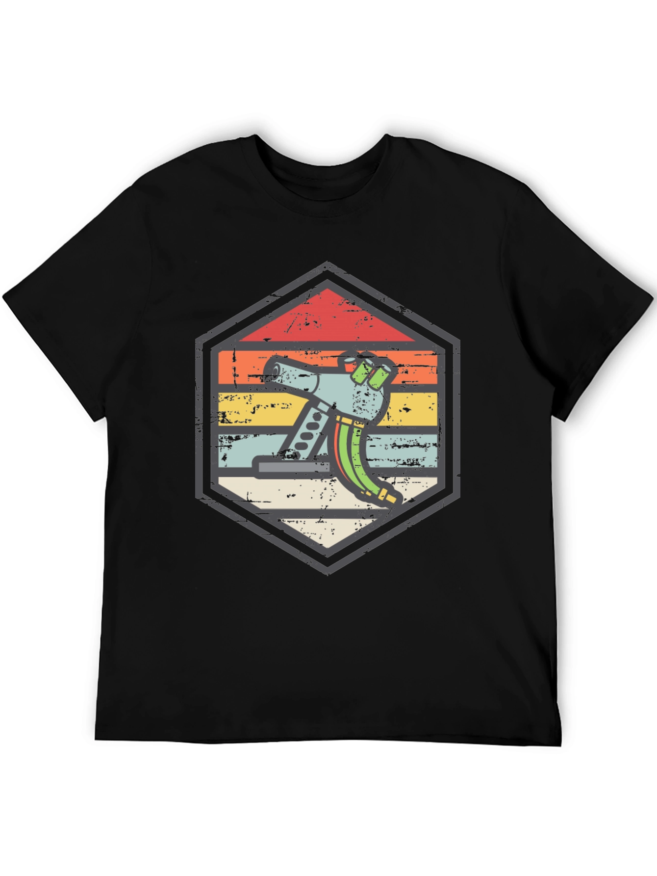 Black Retro Microscope Graphic T-Shirt view 5
