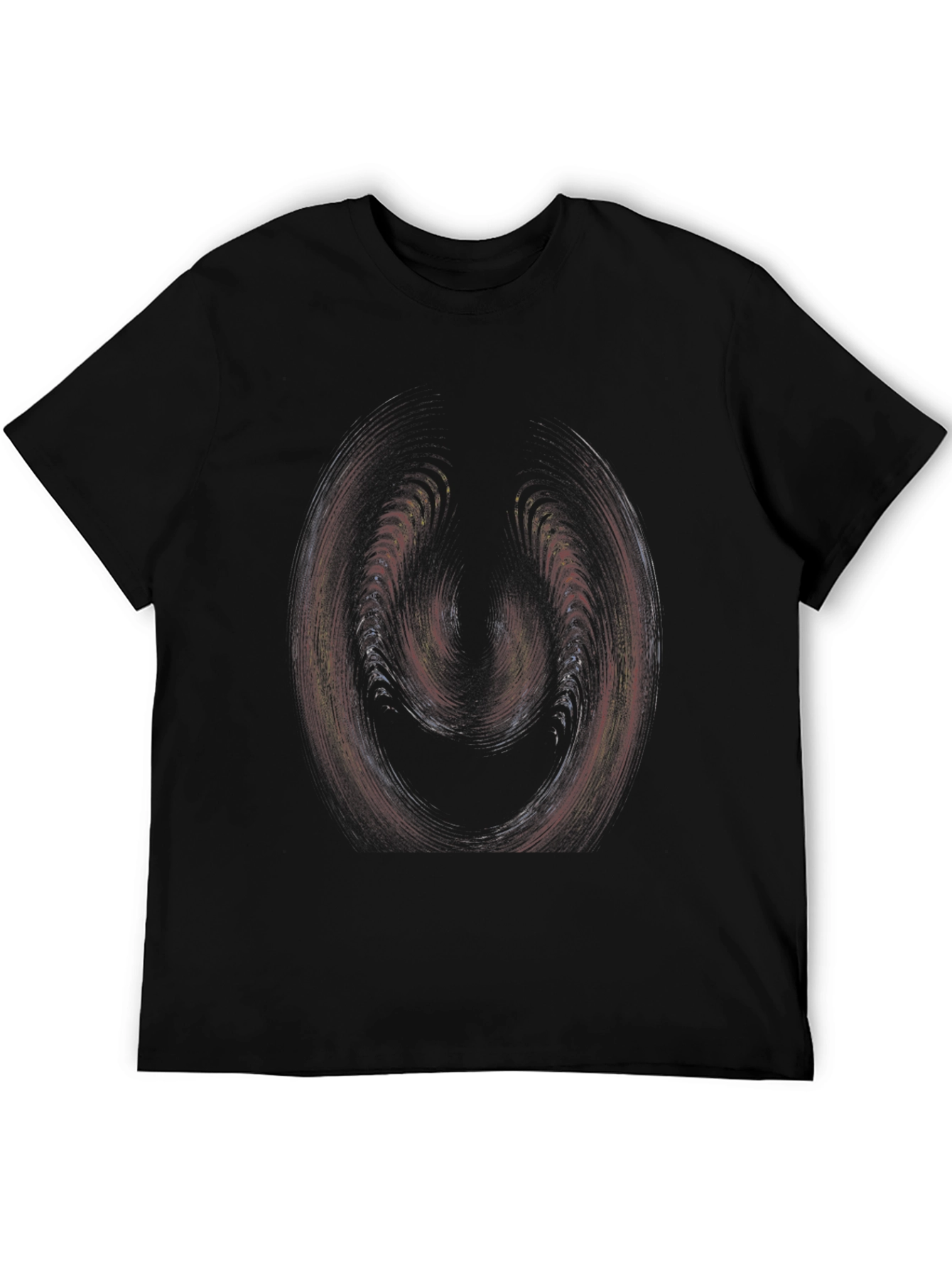 Black Abstract Swirl Graphic Black T-Shirt view 5
